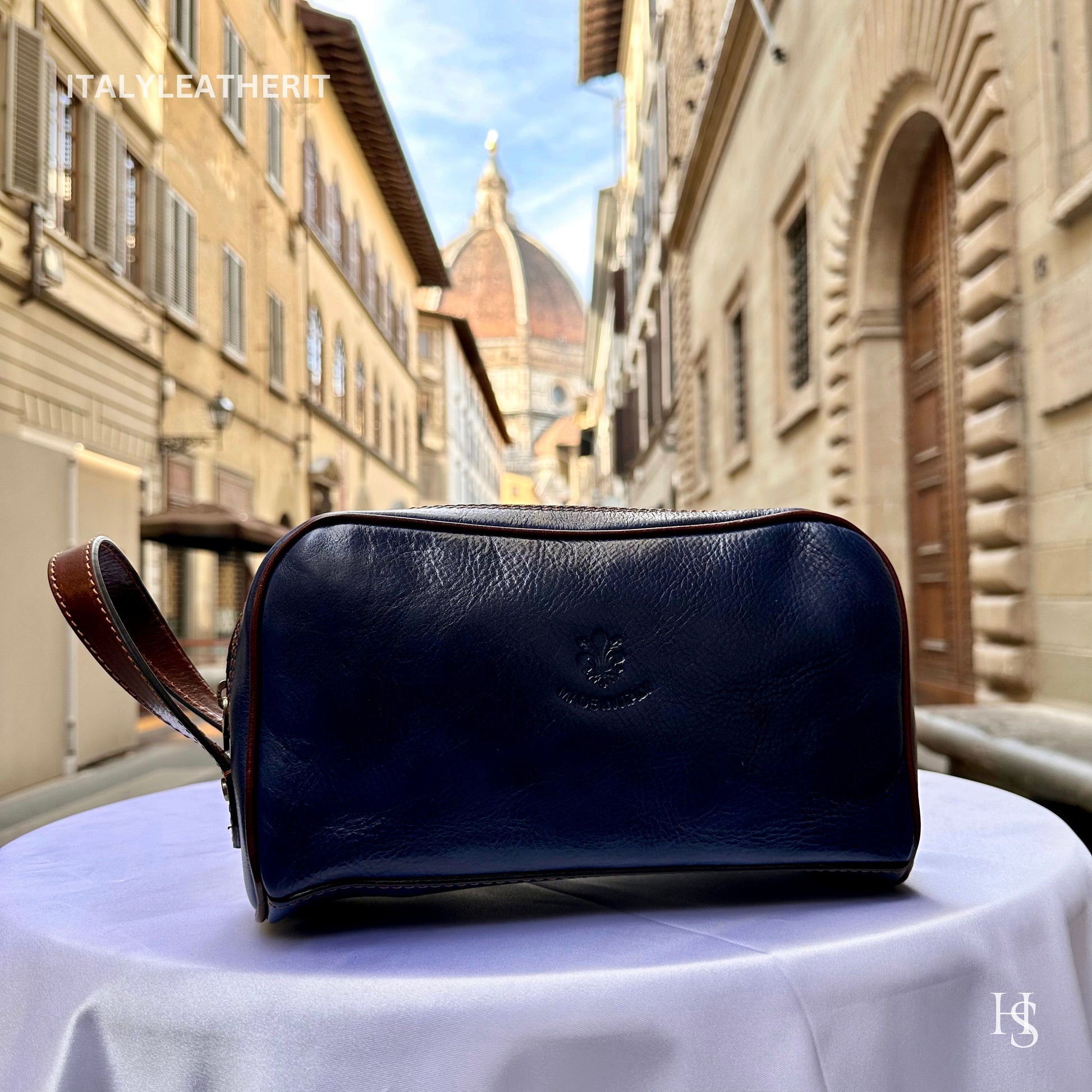 Italian Handmade Italian Leather Toiletry Unisex from Florence ll Made In Italy,leather dopp kit