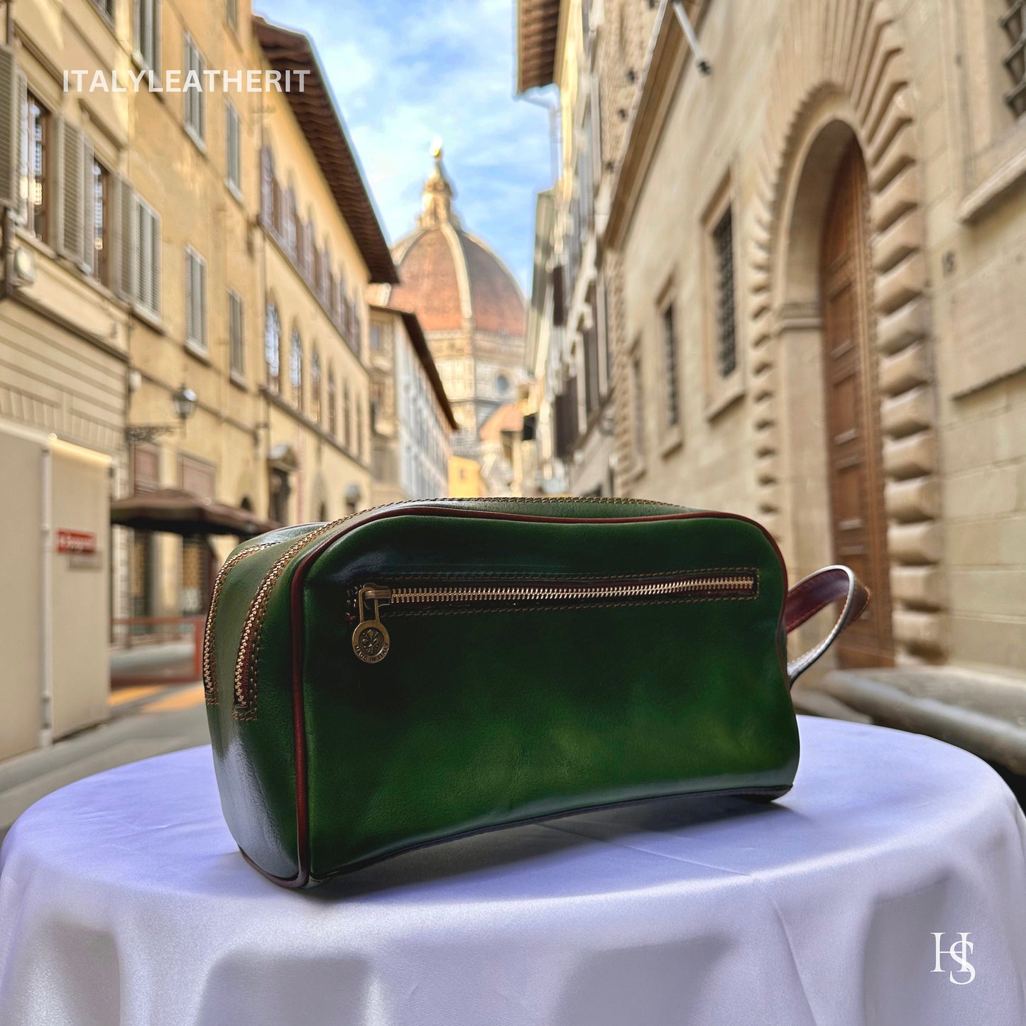 Italian Handmade Italian Leather Toiletry Unisex from Florence ll Made In Italy,leather dopp kit