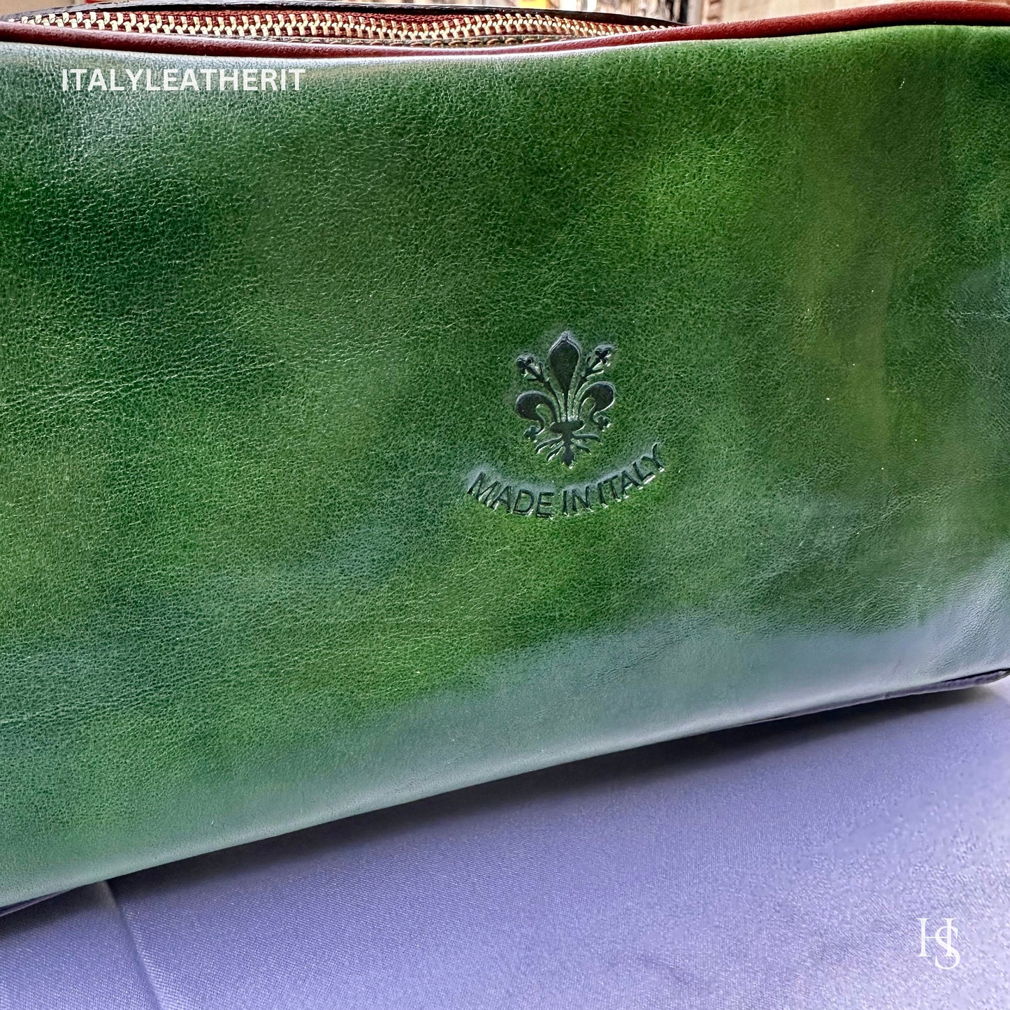 Italian Handmade Italian Leather Toiletry Unisex from Florence ll Made In Italy,leather dopp kit