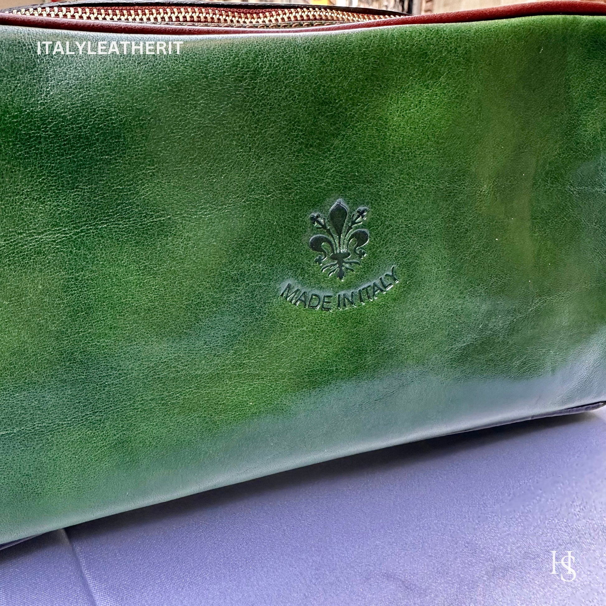 Italian Handmade Italian Leather Toiletry Unisex from Florence ll Made In Italy,leather dopp kit