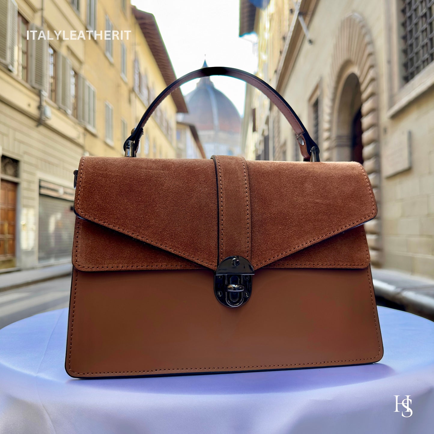 Italian Handmade Leather Bags For Woman l l Elegant Leather Tote From Florence, brown leather tote, Made in Italy