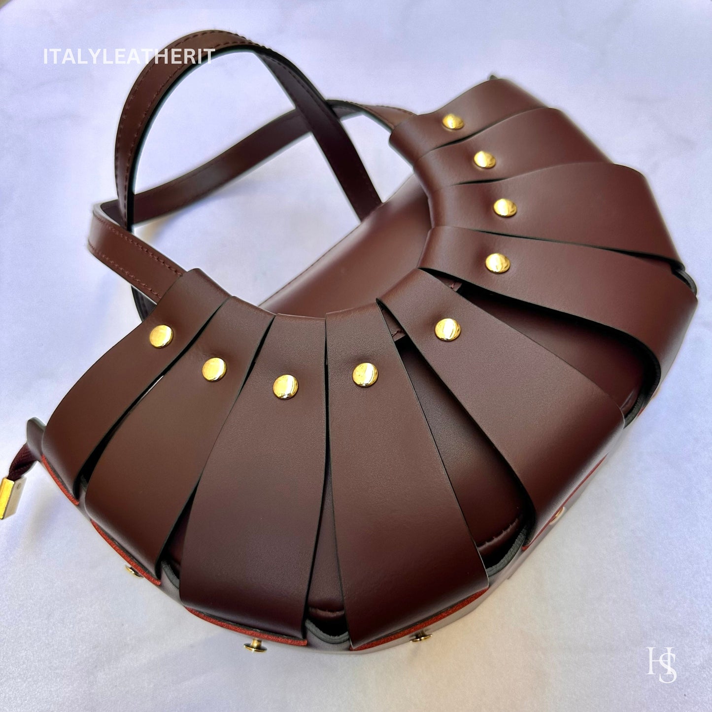 Italian Handmade Leather Bags For Woman l l Elegant Bordeaux Leather Tote From Florence