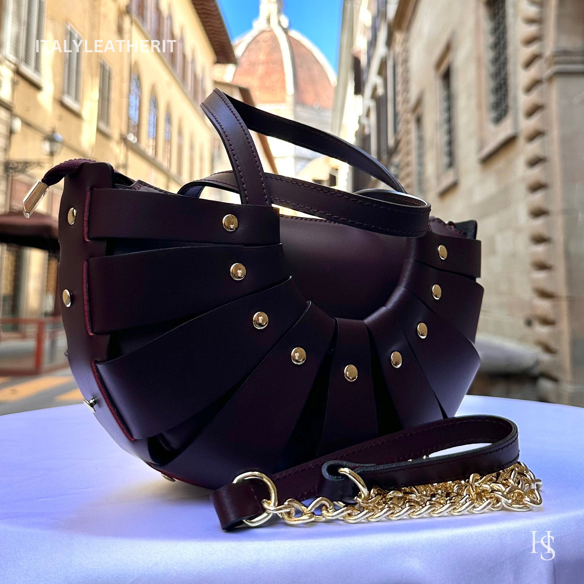 Italian Handmade Leather Bags For Woman l l Elegant Bordeaux Leather Tote From Florence