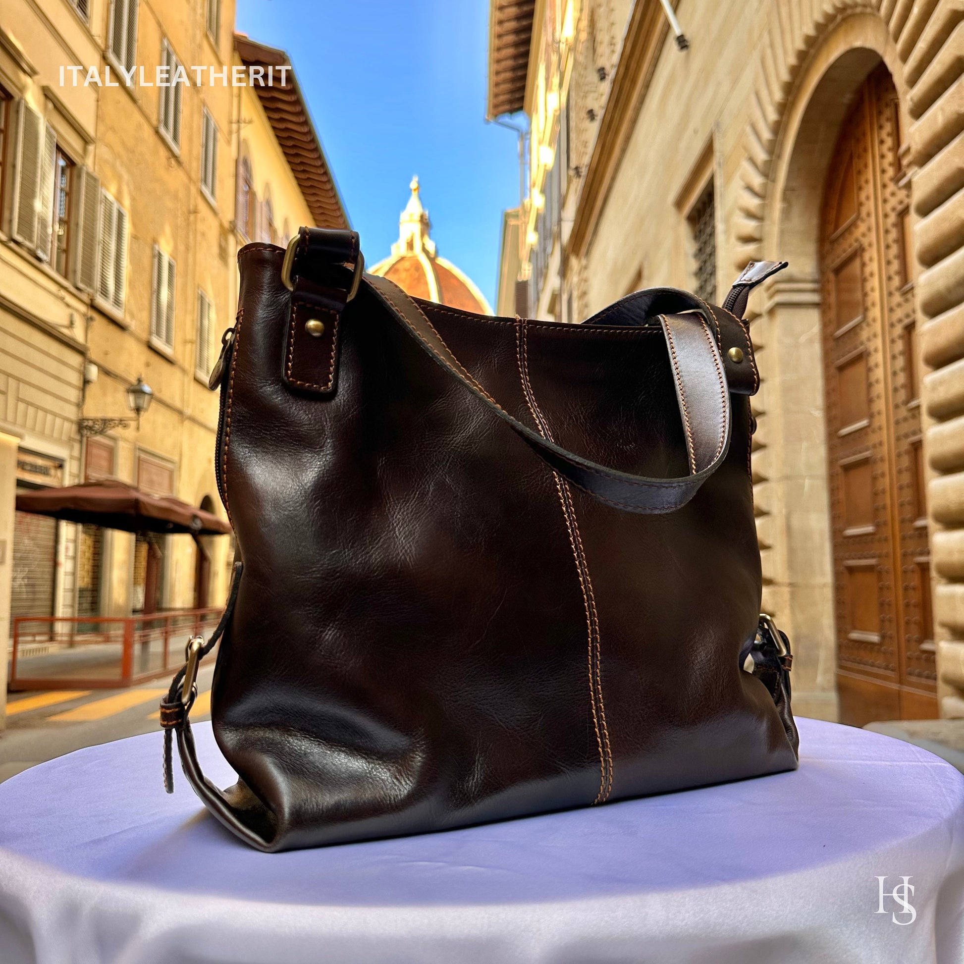 Italian Handmade Leather Bags For Women l l Elegant Leather Tote From Florence, Shoulder leather bag