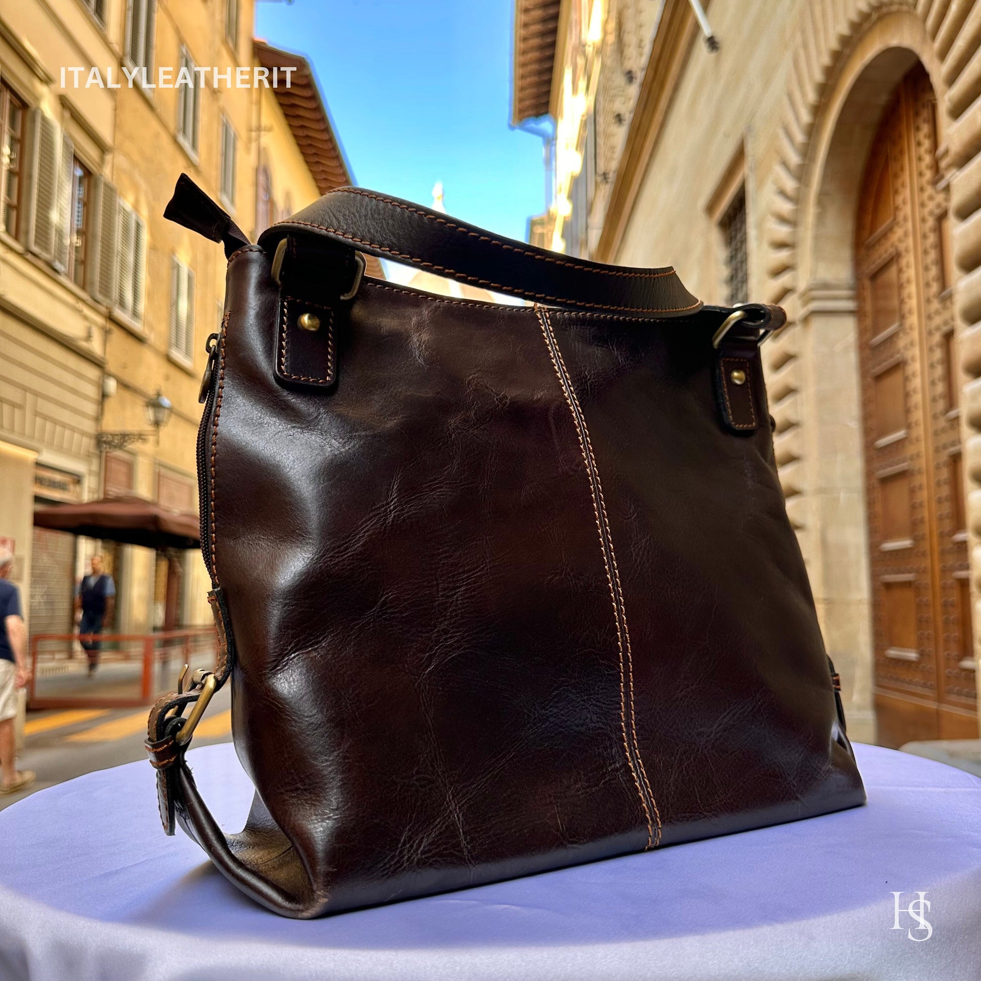Italian Handmade Leather Bags For Women l l Elegant Leather Tote From Florence, Shoulder leather bag