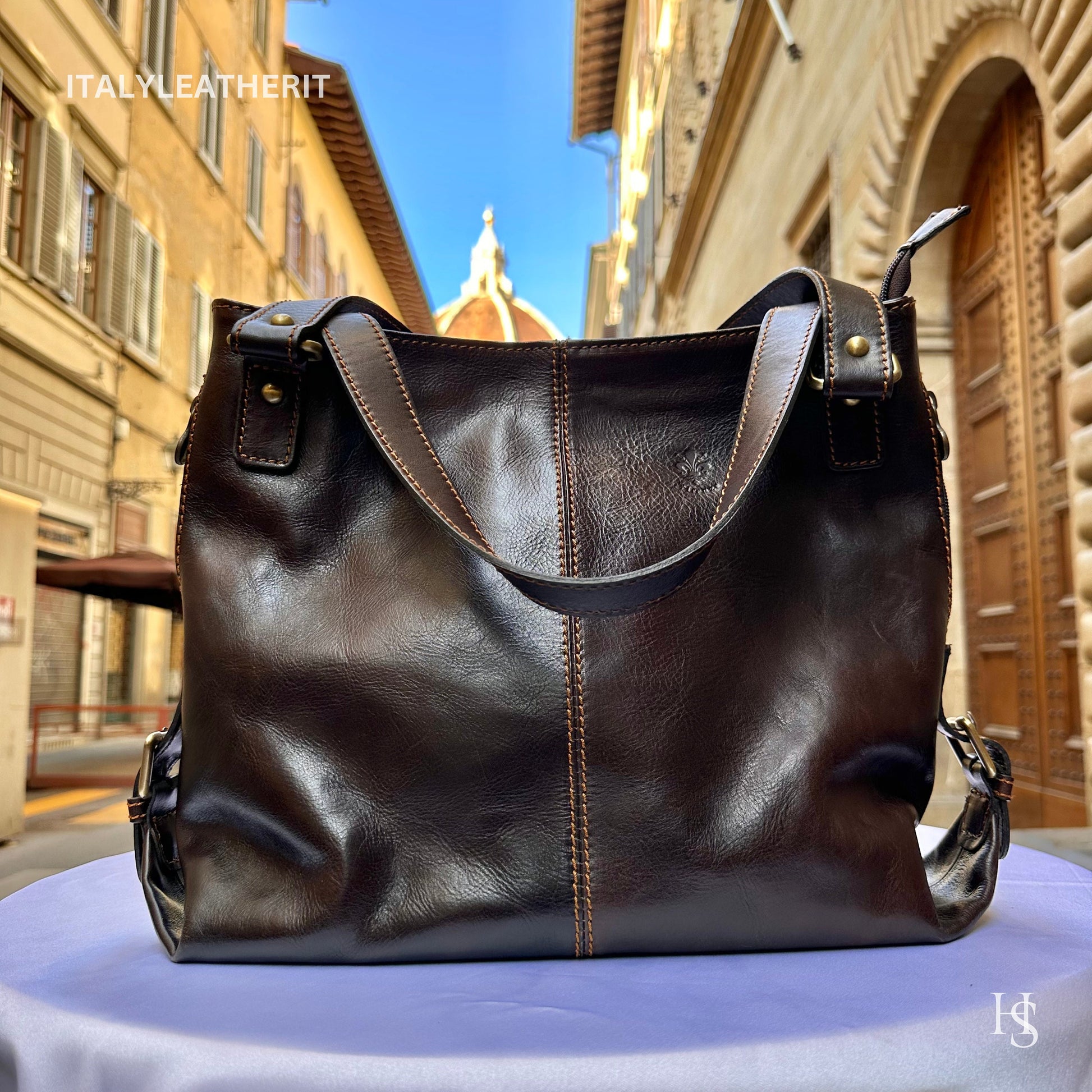 Italian Handmade Leather Bags For Women l l Elegant Leather Tote From Florence, Shoulder leather bag