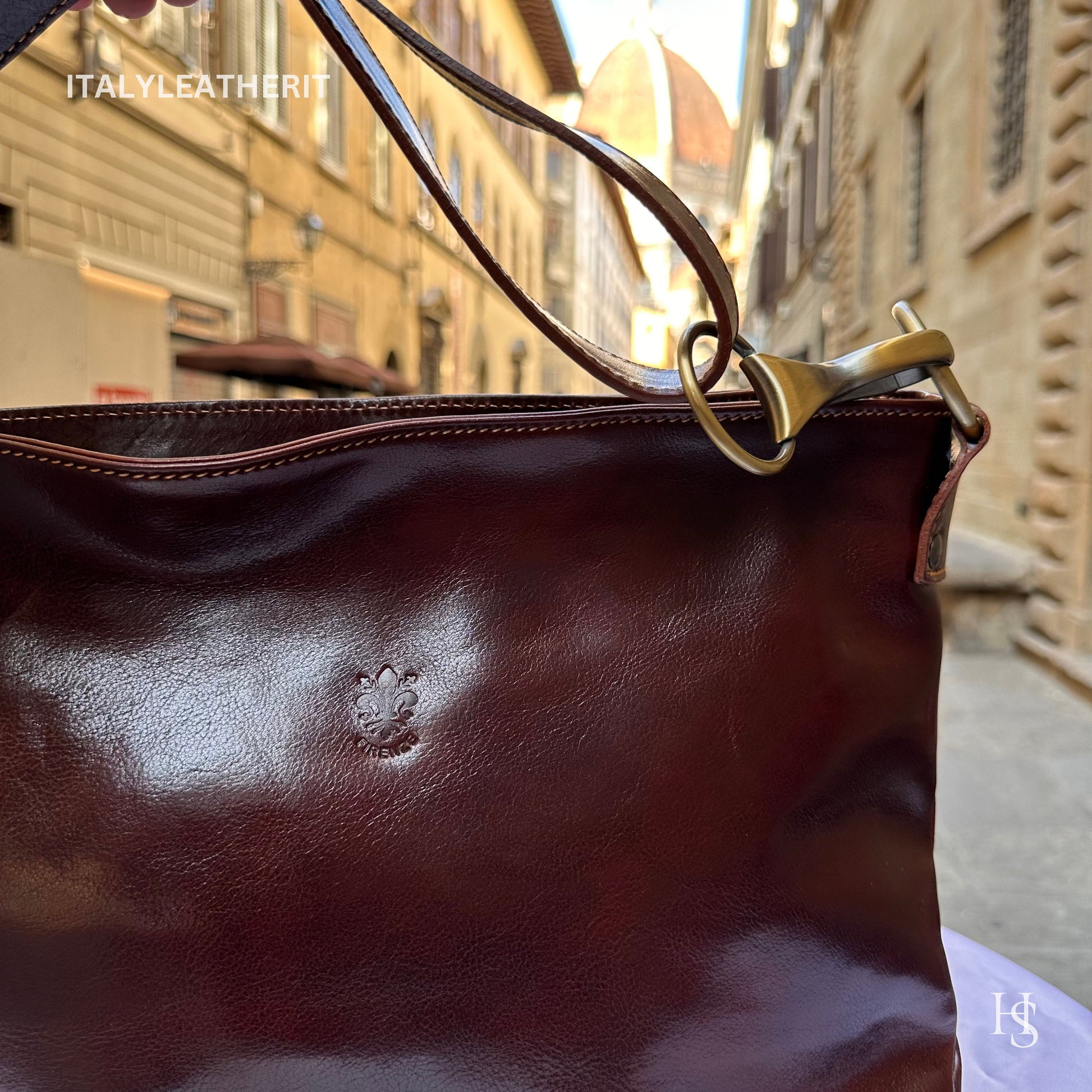 Italian Handmade Leather Bags For Women l l Elegant Leather Tote From Florence, brown leather tote