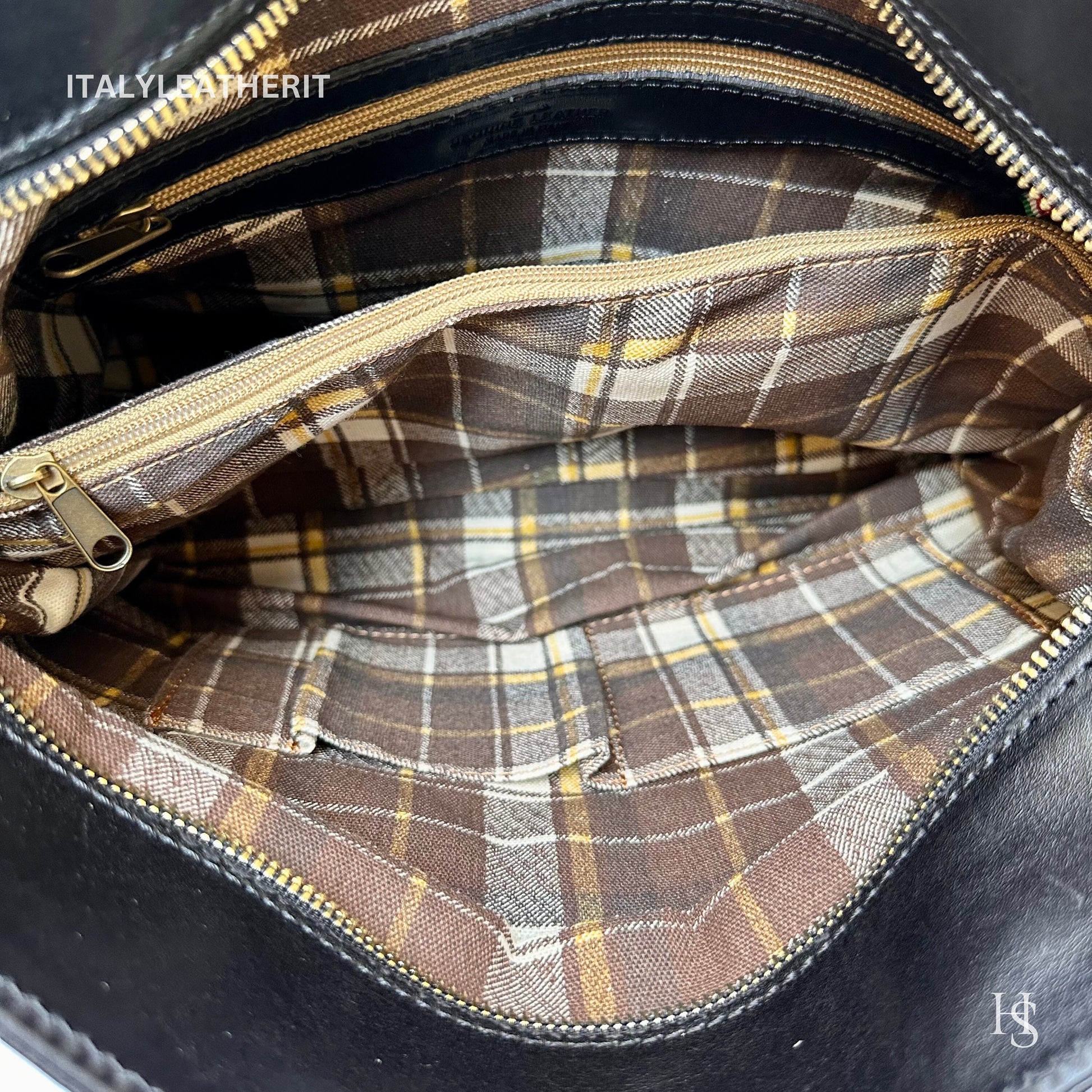 Italian Handmade Leather Bags For Women l l Elegant Leather Tote From Florence, black shoulder bag