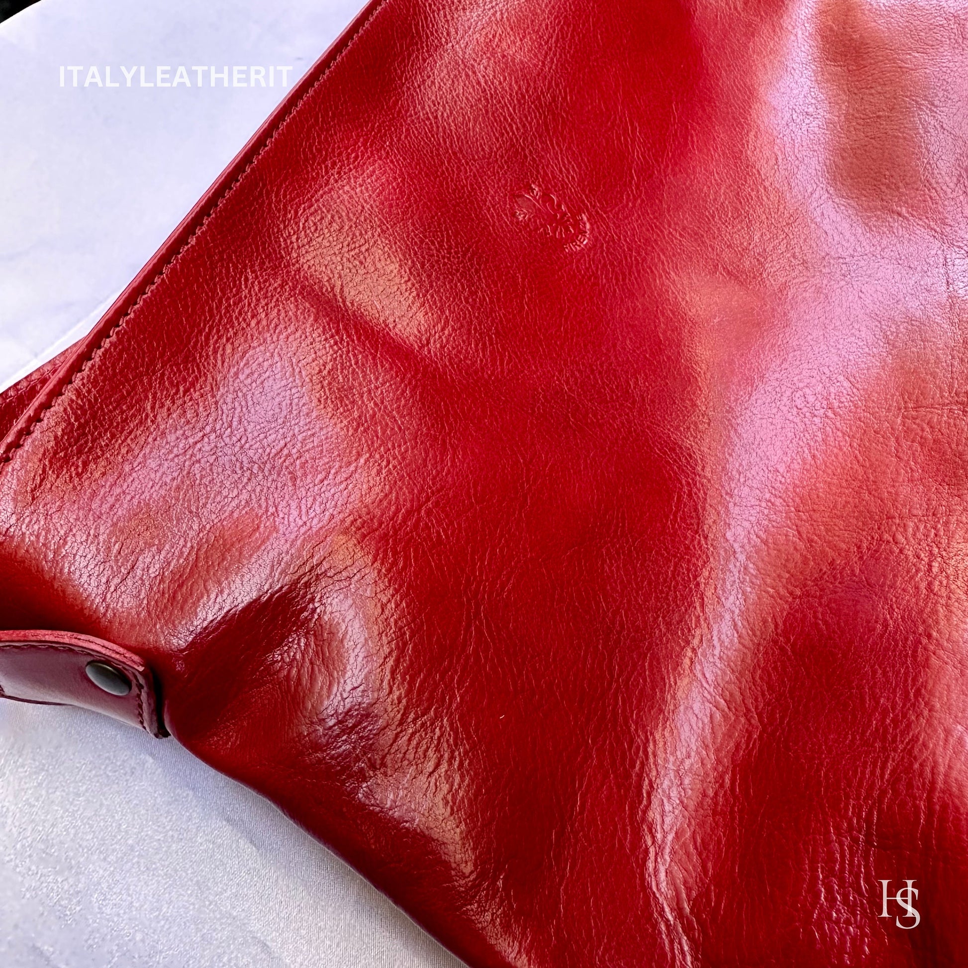 Italian Handmade Leather Bags For Woman l l Elegant Leather Tote From Florence, Red leather bag