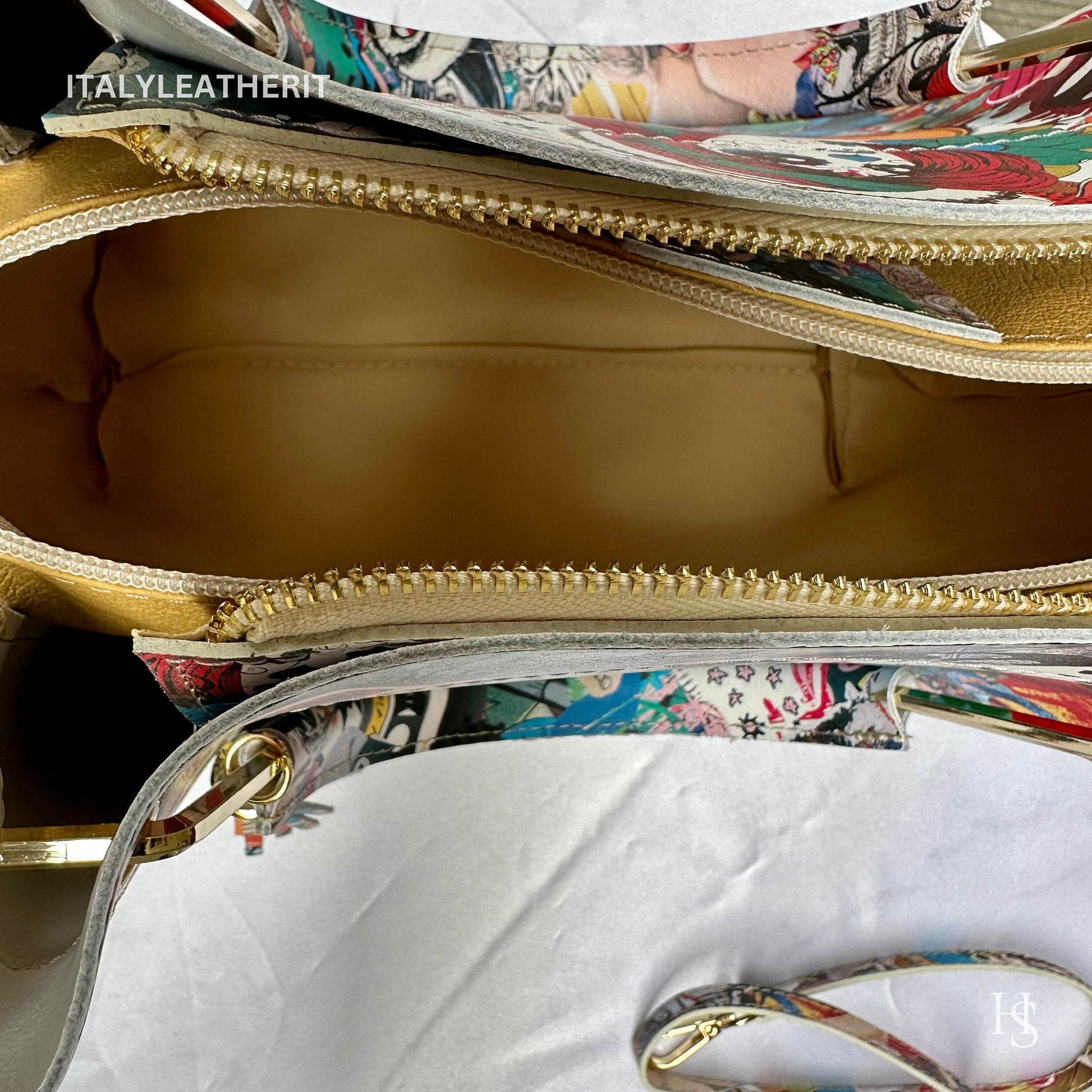 Italian Handmade Leather Bags For Woman l l Elegant Leather Tote From Florence, Italy, Leather Pop Art Bag