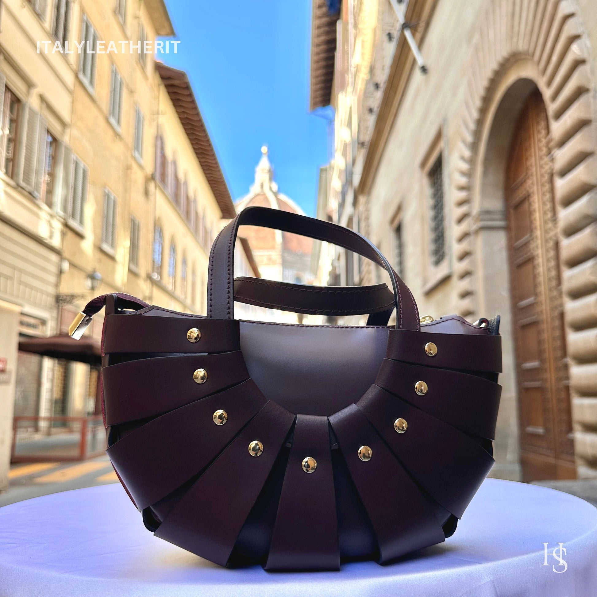Italian Handmade Leather Bags For Woman l l Elegant Bordeaux Leather Tote From Florence