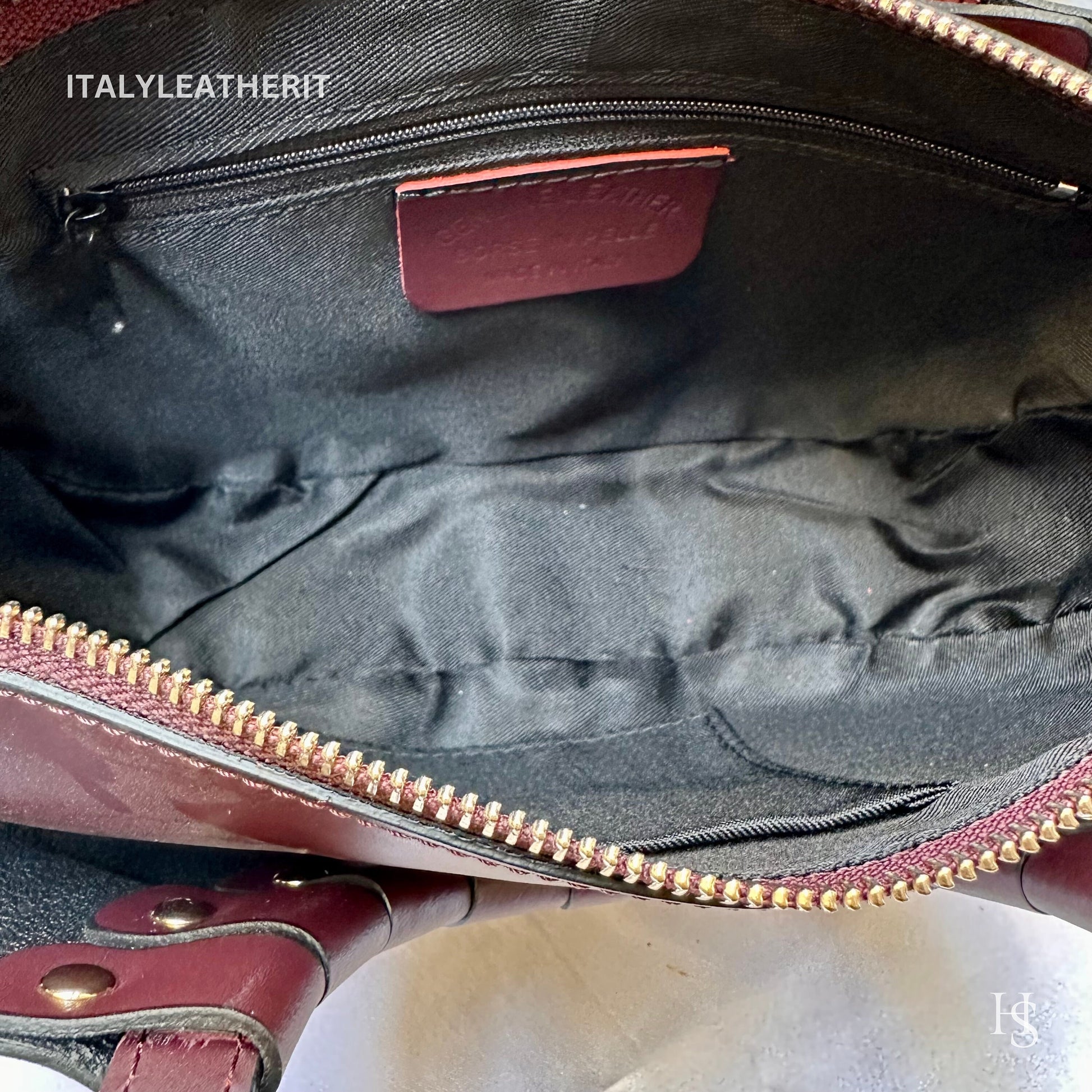 Italian Handmade Leather Bags For Woman l l Elegant Bordeaux Leather Tote From Florence
