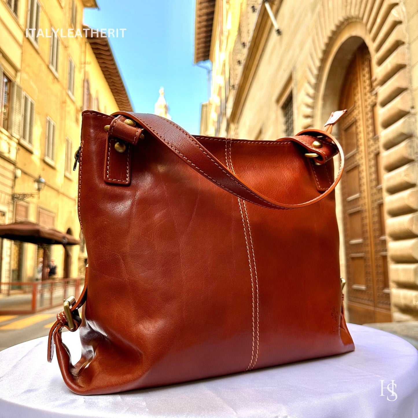 Italian Handmade Leather Bags For Women l l Elegant Leather Tote From Florence, Shoulder leather bag