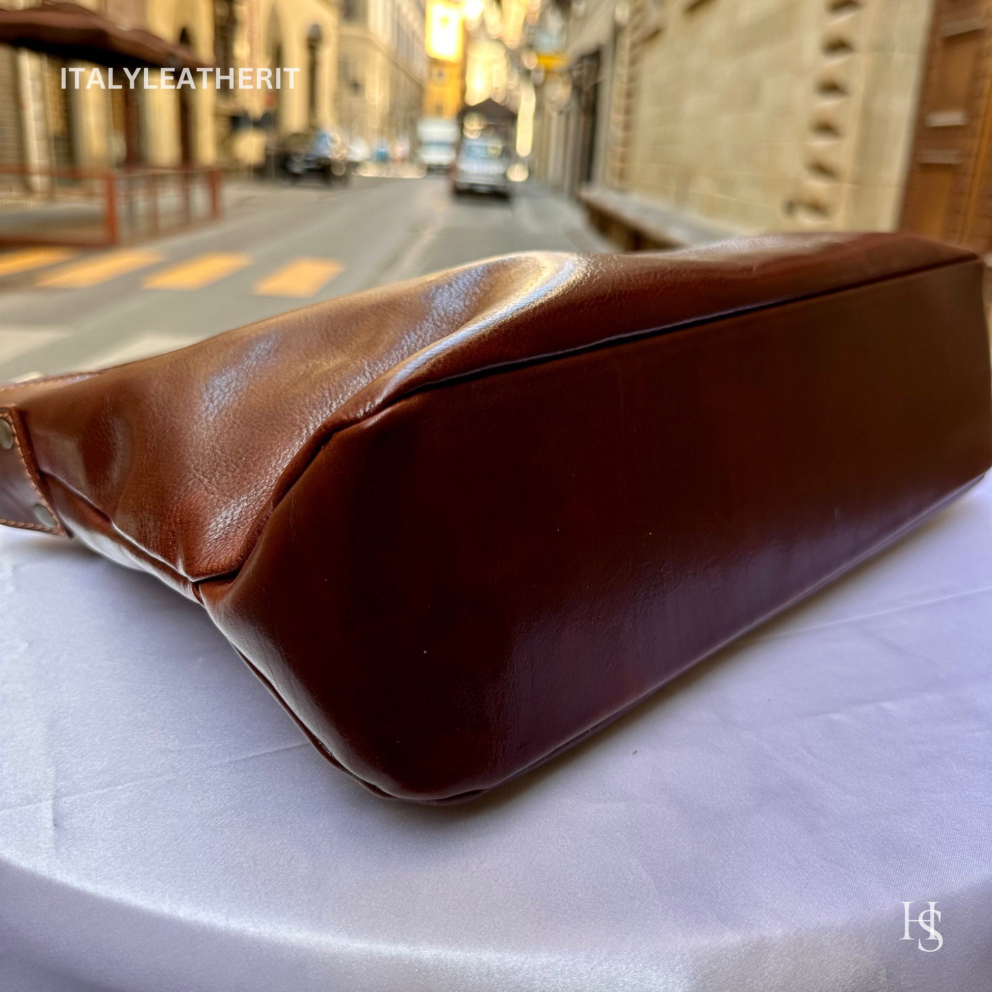 Italian Handmade Leather Bags For Women l l Elegant Leather Tote From Florence, brown leather tote