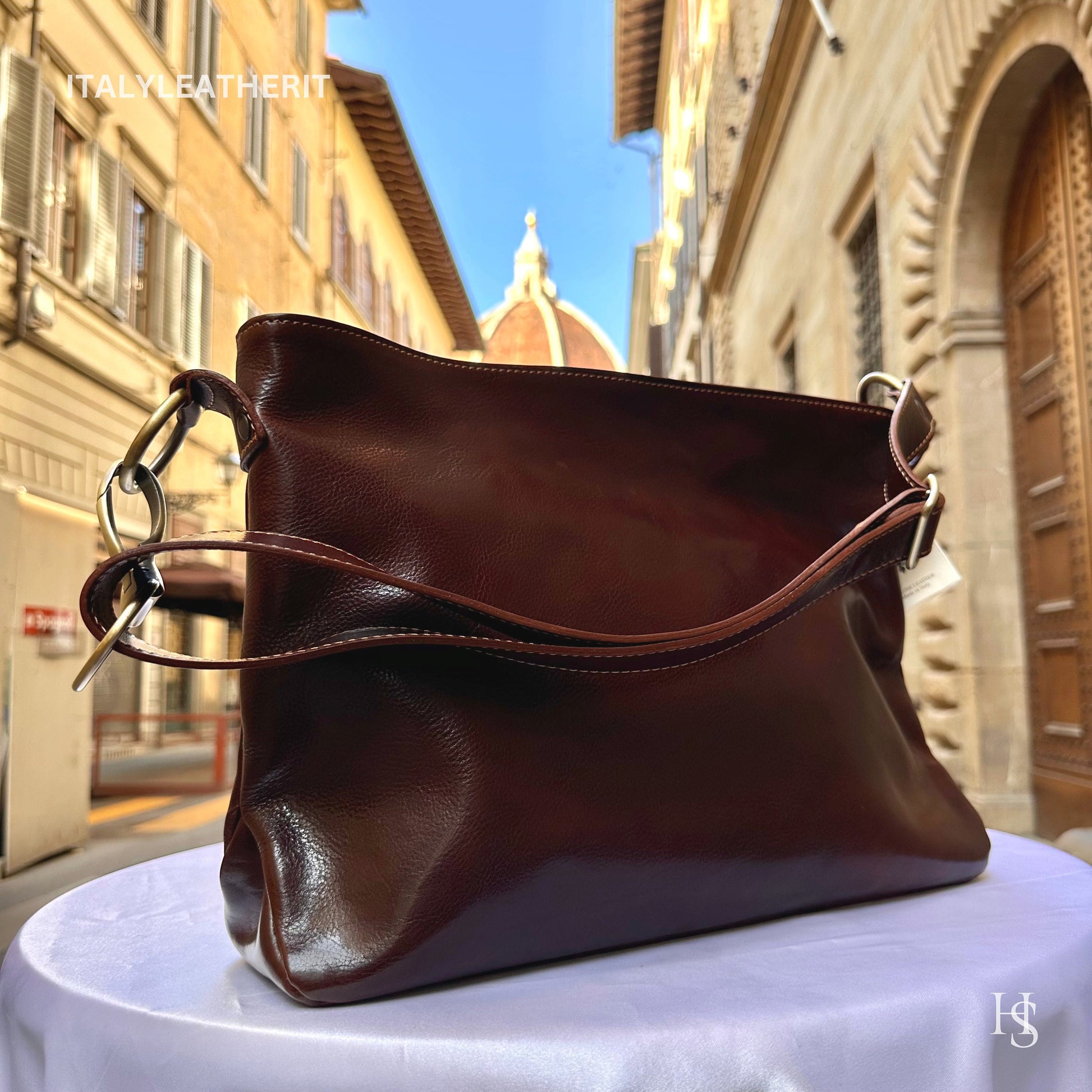 Italian Handmade Leather Bags For Women l l Elegant Leather Tote From Florence, brown leather tote