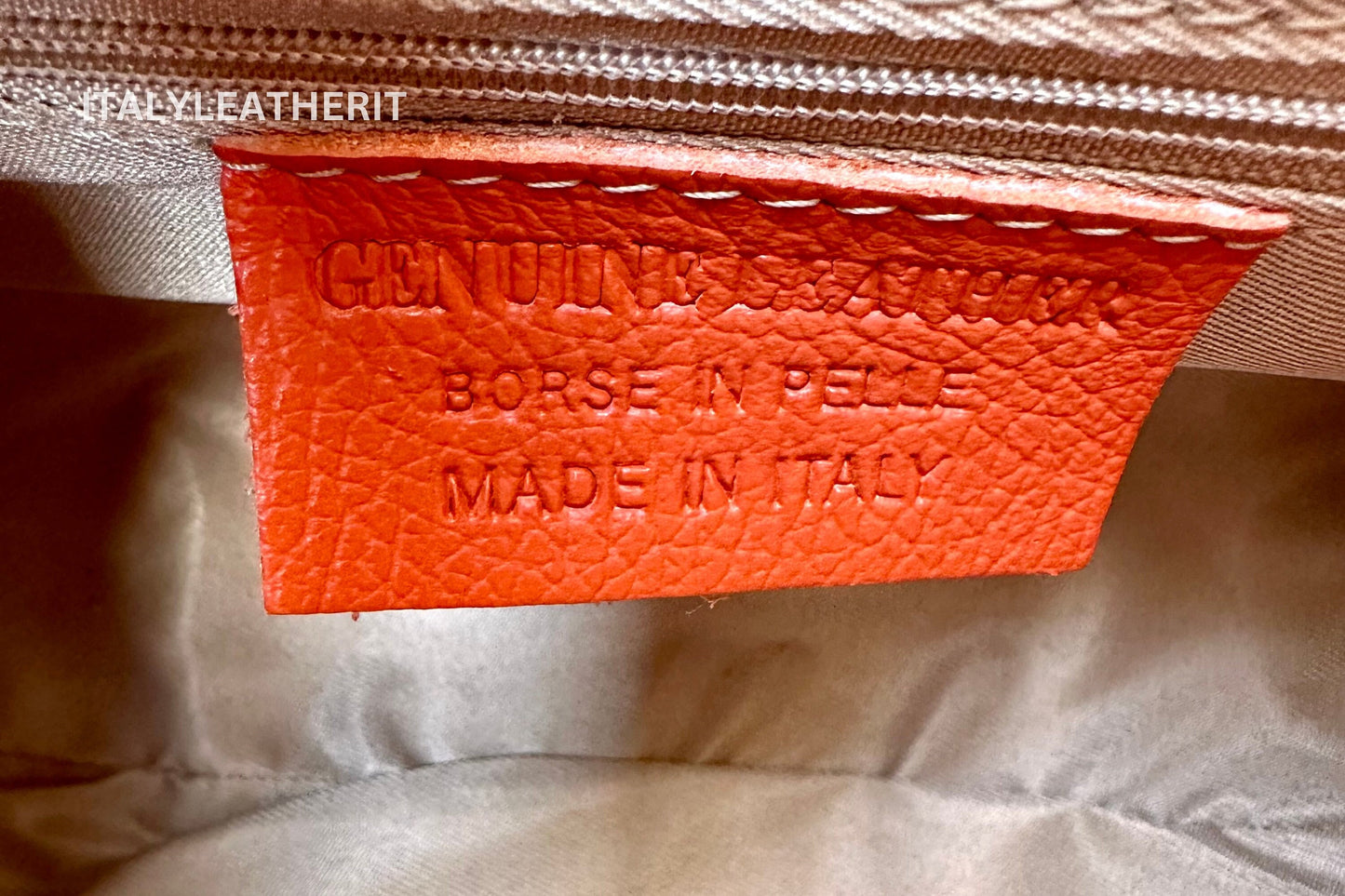Italian Handmade Leather Bags For Women | Elegant Leather Tote From Florence | Orange Handcrafted Italian Leather Purses