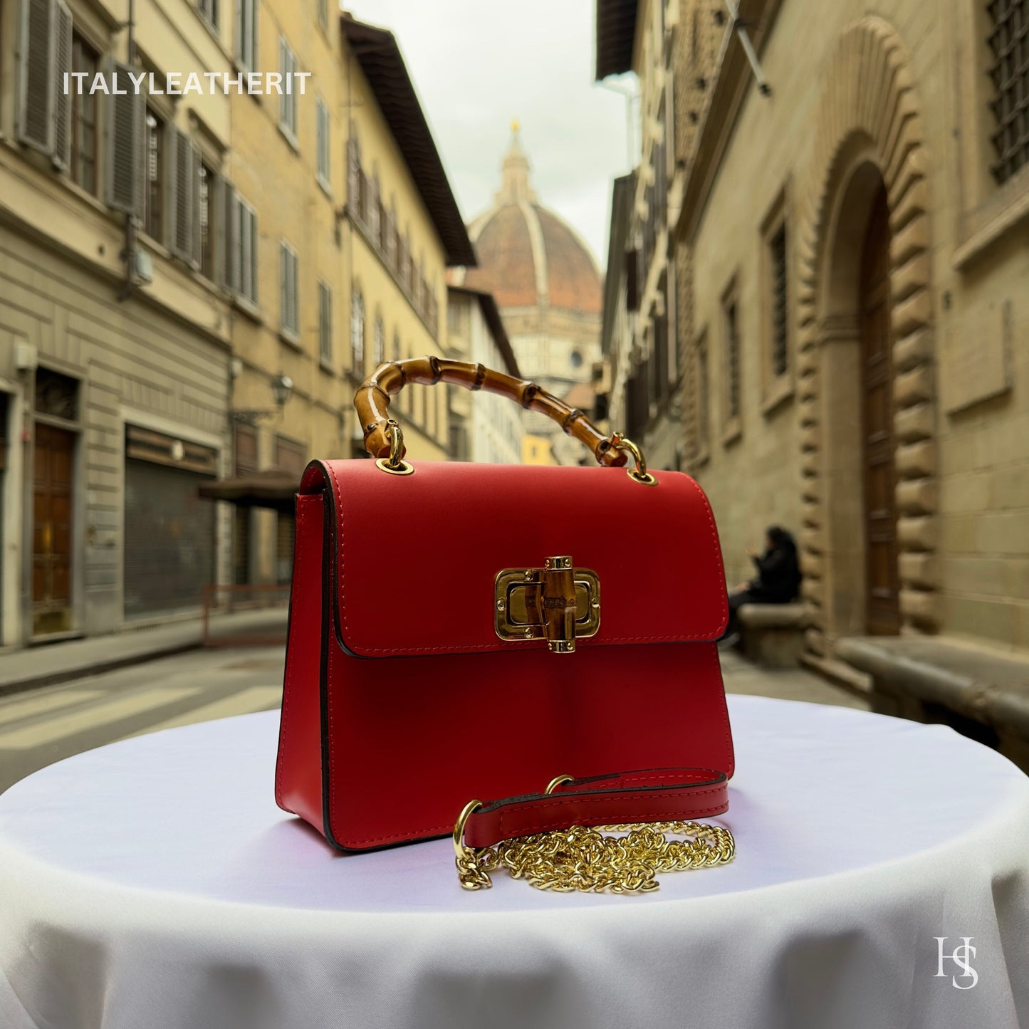 Italian Handmade Leather Bags For Women | Elegant Leather Tote From Florence | Red Handbag, Stylish Purse