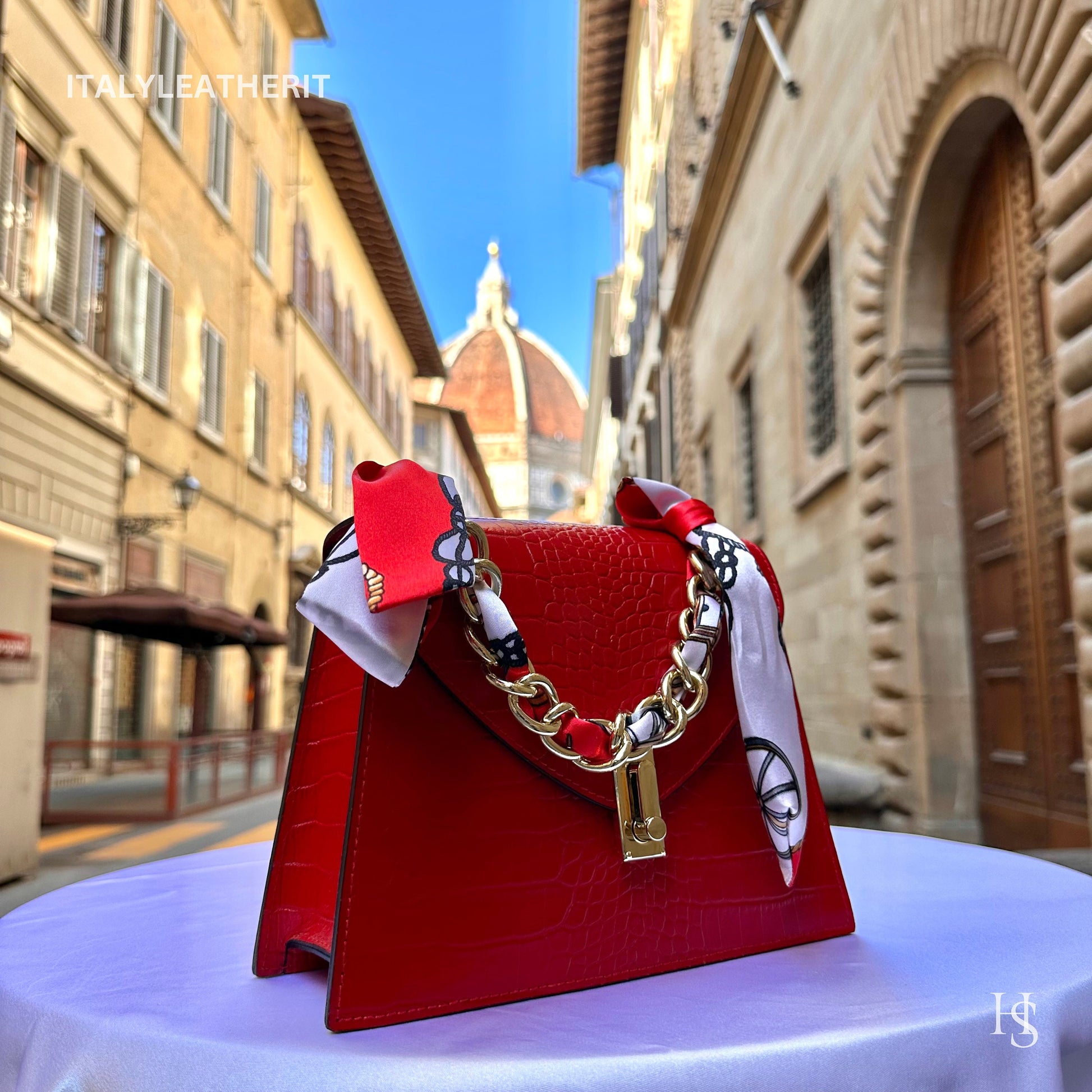Italian Handmade Leather Bags For Women l l Elegant Leather Tote From Florence, red leather tote