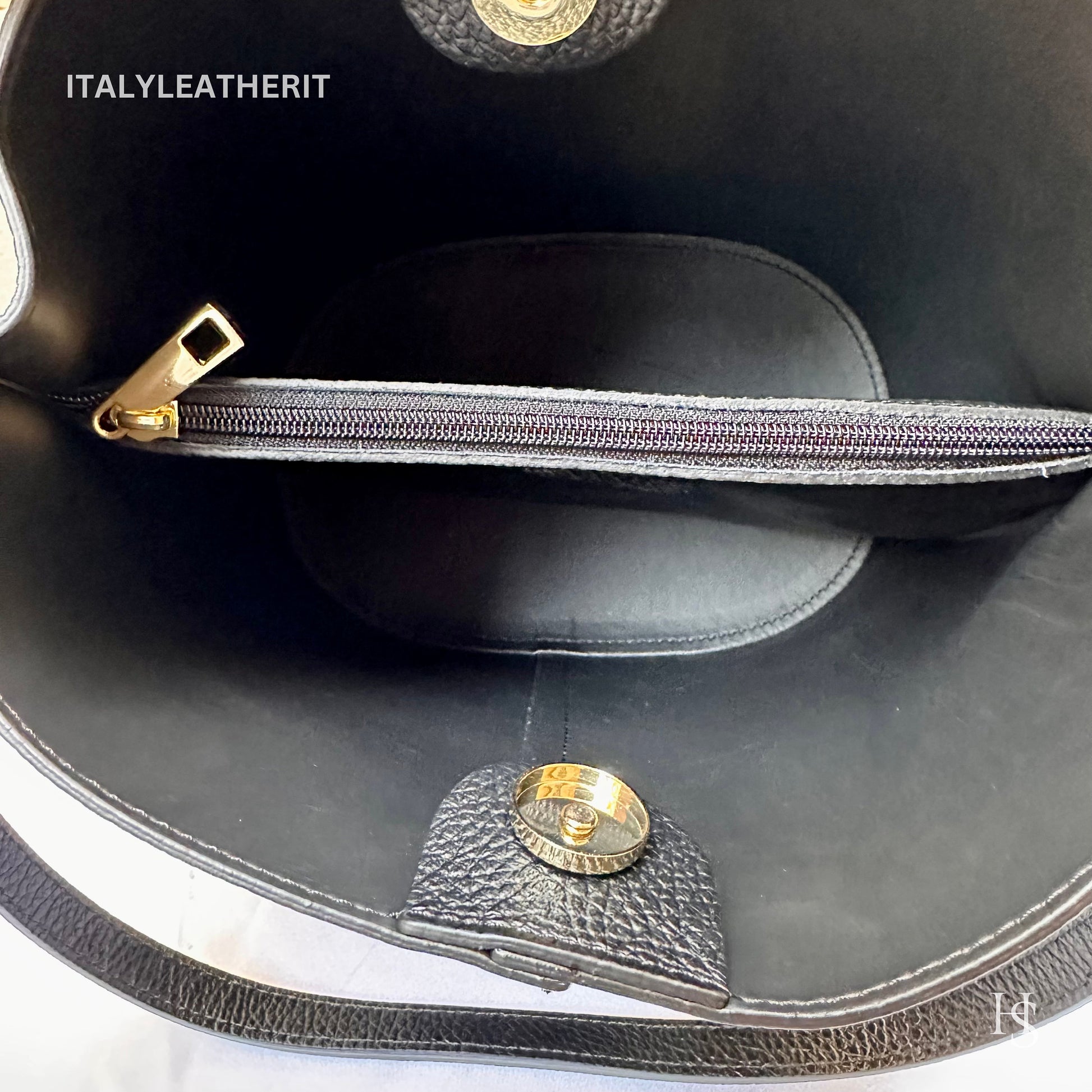 Italian Handmade Leather Bags For Woman l l Elegant Leather Tote From Florence || Made in Italy, black bucket bag