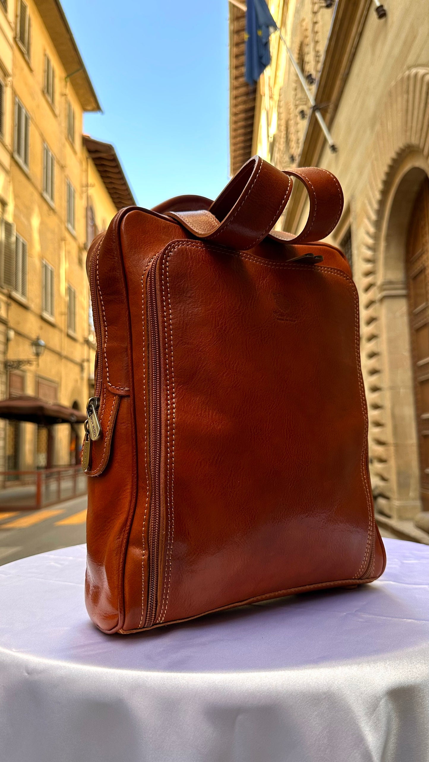 Italian Stylish Handmade Leather Backpack Unisex | Made in Italy Florence
