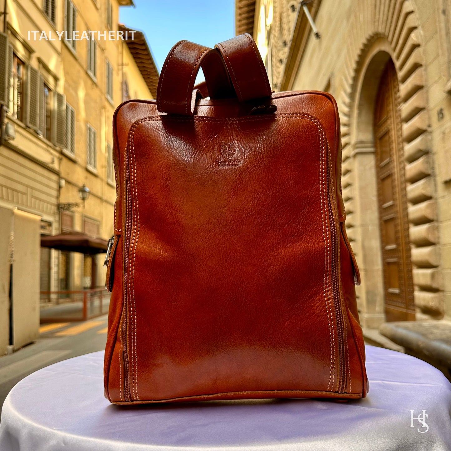 Italian Stylish Handmade Leather Backpack Unisex | Made in Italy Florence