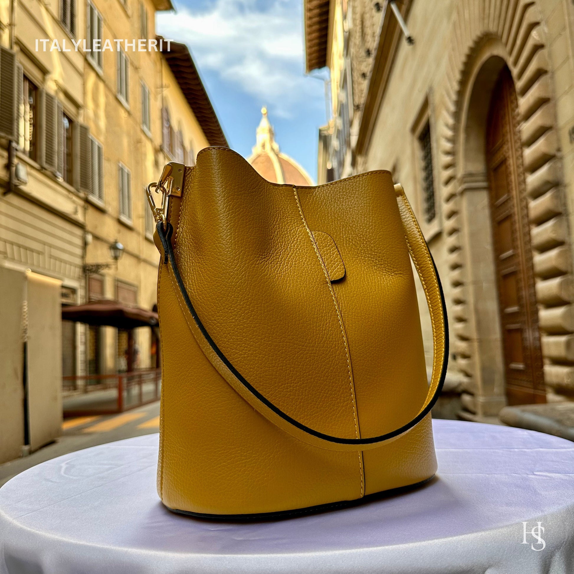 Italian Handmade Leather Bags For Woman l l Elegant Leather Tote From Florence || Made in Italy, Bucket bag