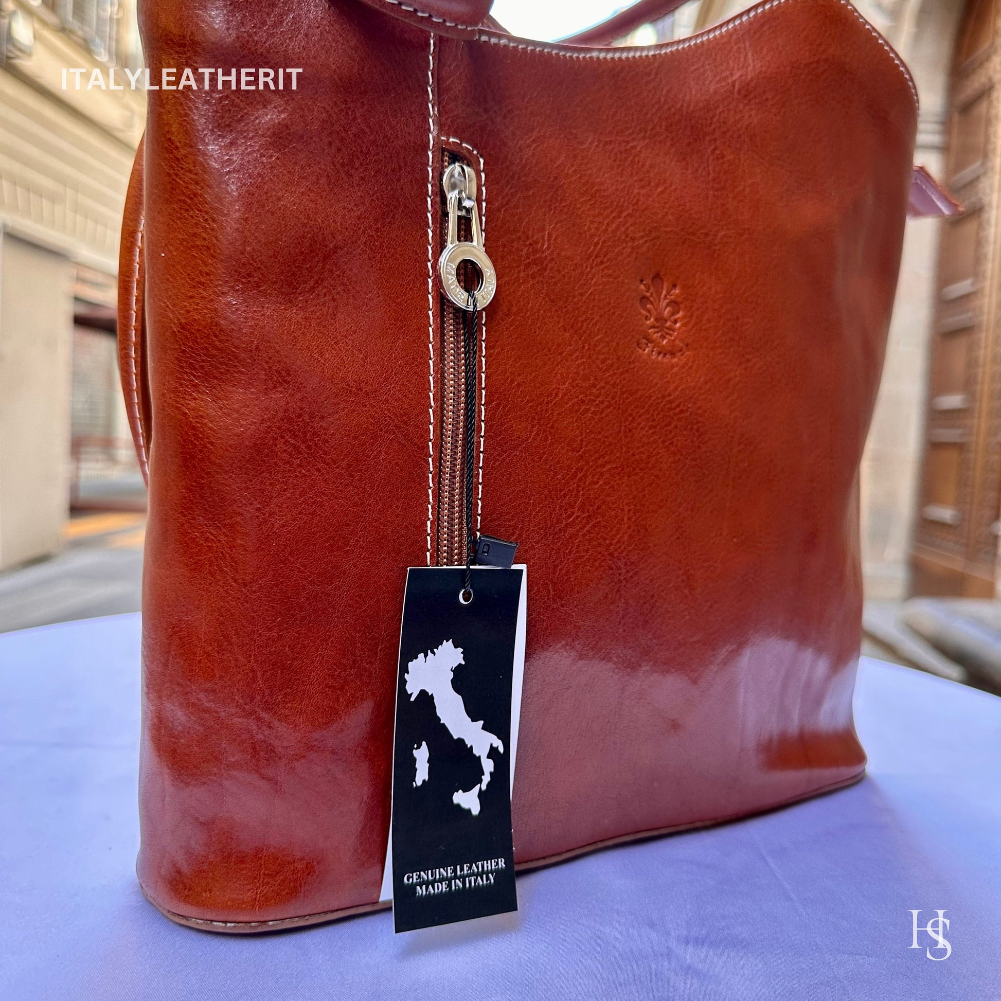 Italian Handmade Leather Bags For Woman l l Elegant Leather Tote From Florence, Backpack Bag