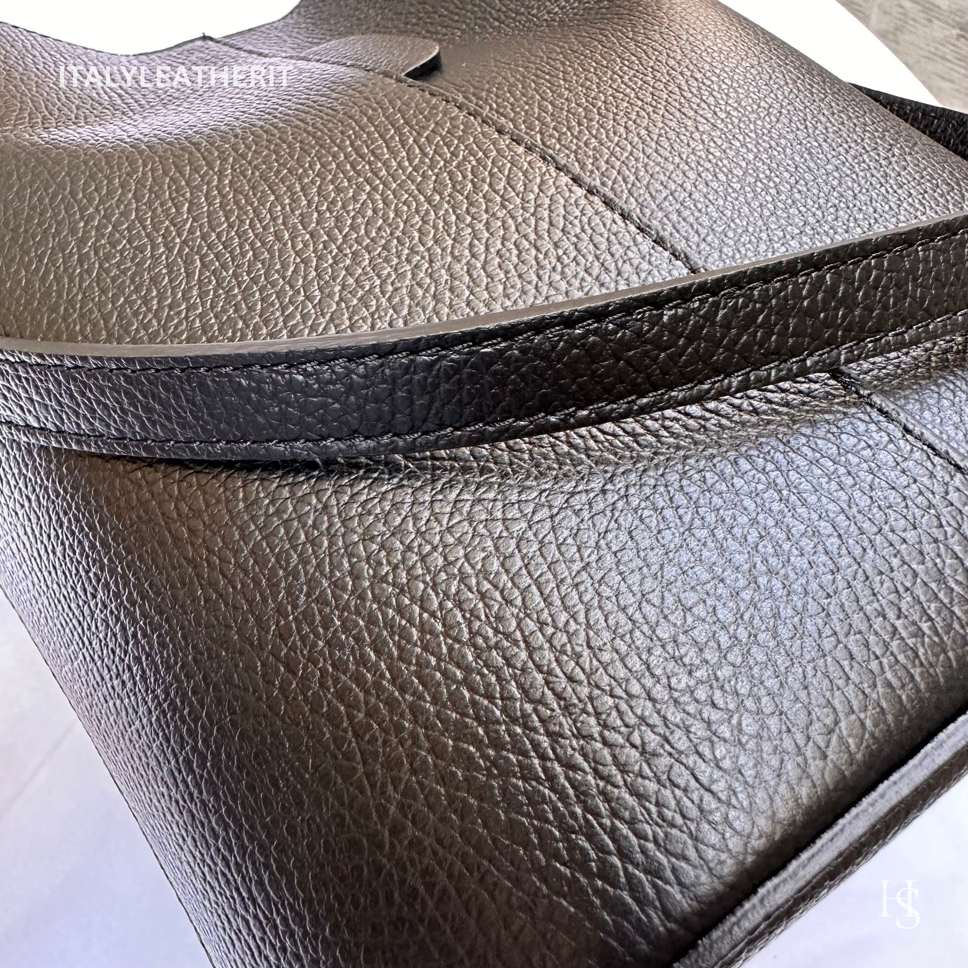 Italian Handmade Leather Bags For Woman l l Elegant Leather Tote From Florence || Made in Italy, black bucket bag