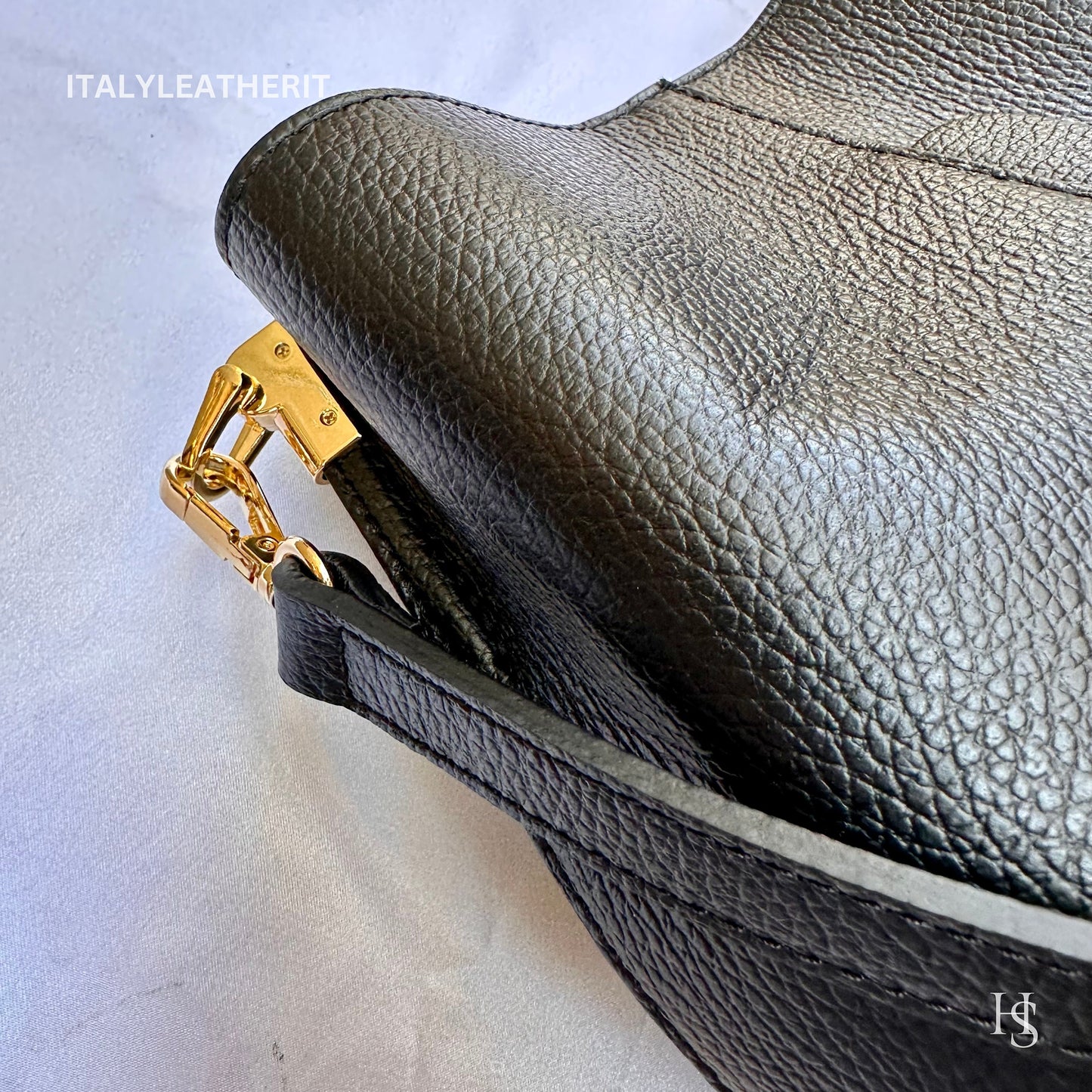 Italian Handmade Leather Bags For Woman l l Elegant Leather Tote From Florence || Made in Italy, black bucket bag