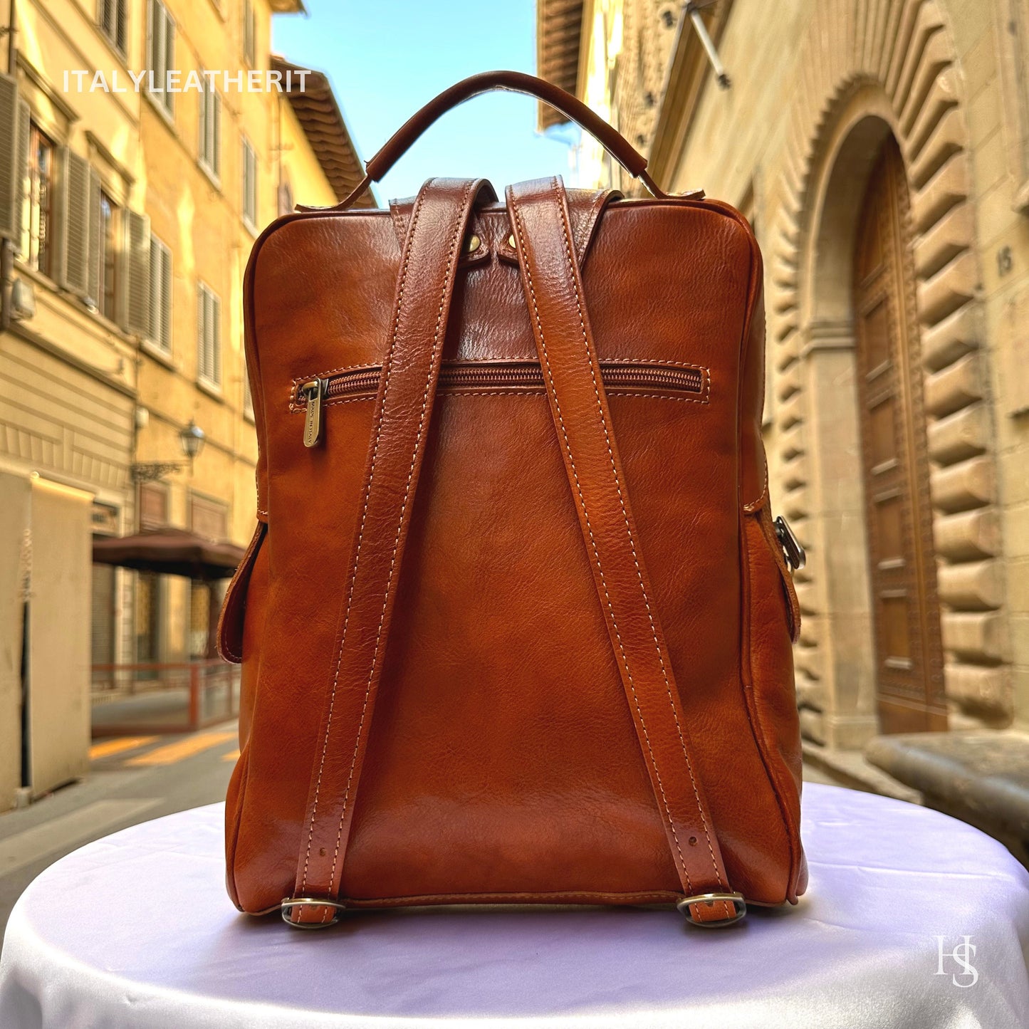 Italian Stylish Handmade Leather Backpack Unisex | Made in Italy Florence