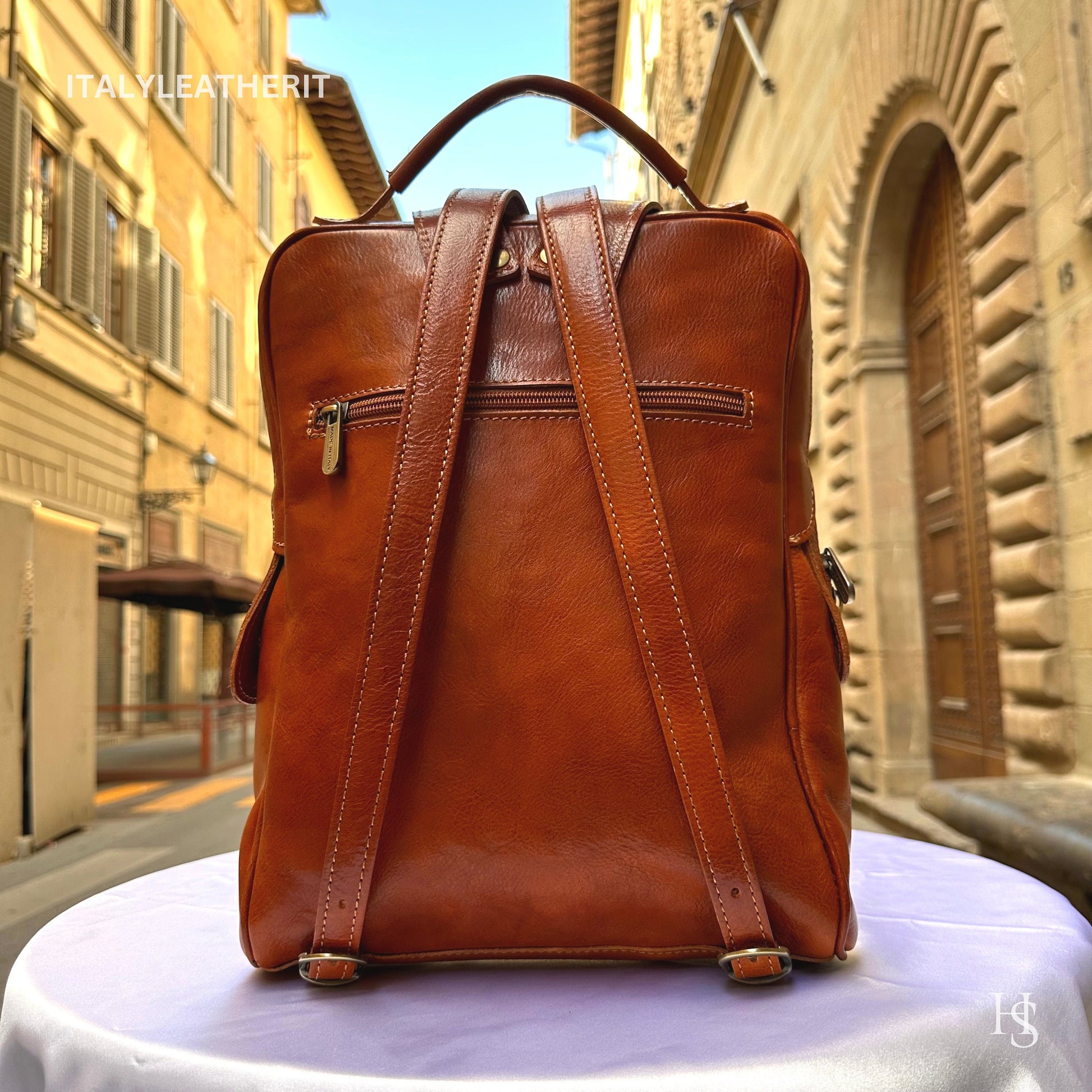 Italian Stylish Handmade Leather Backpack Unisex | Made in Italy Florence