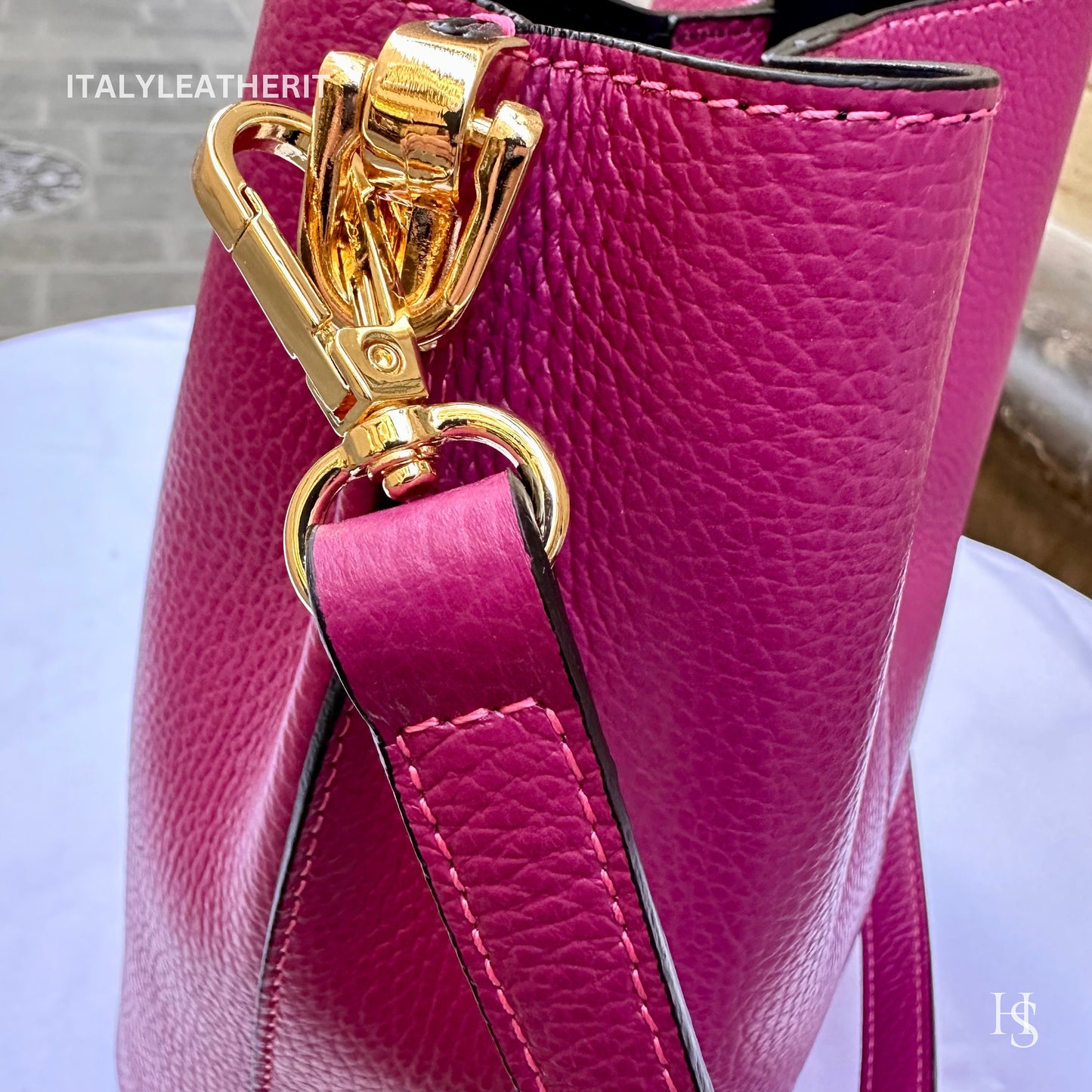 Italian Handmade Leather Bags For Woman l l Elegant Leather Tote From Florence || Made in Italy, Bucket bag