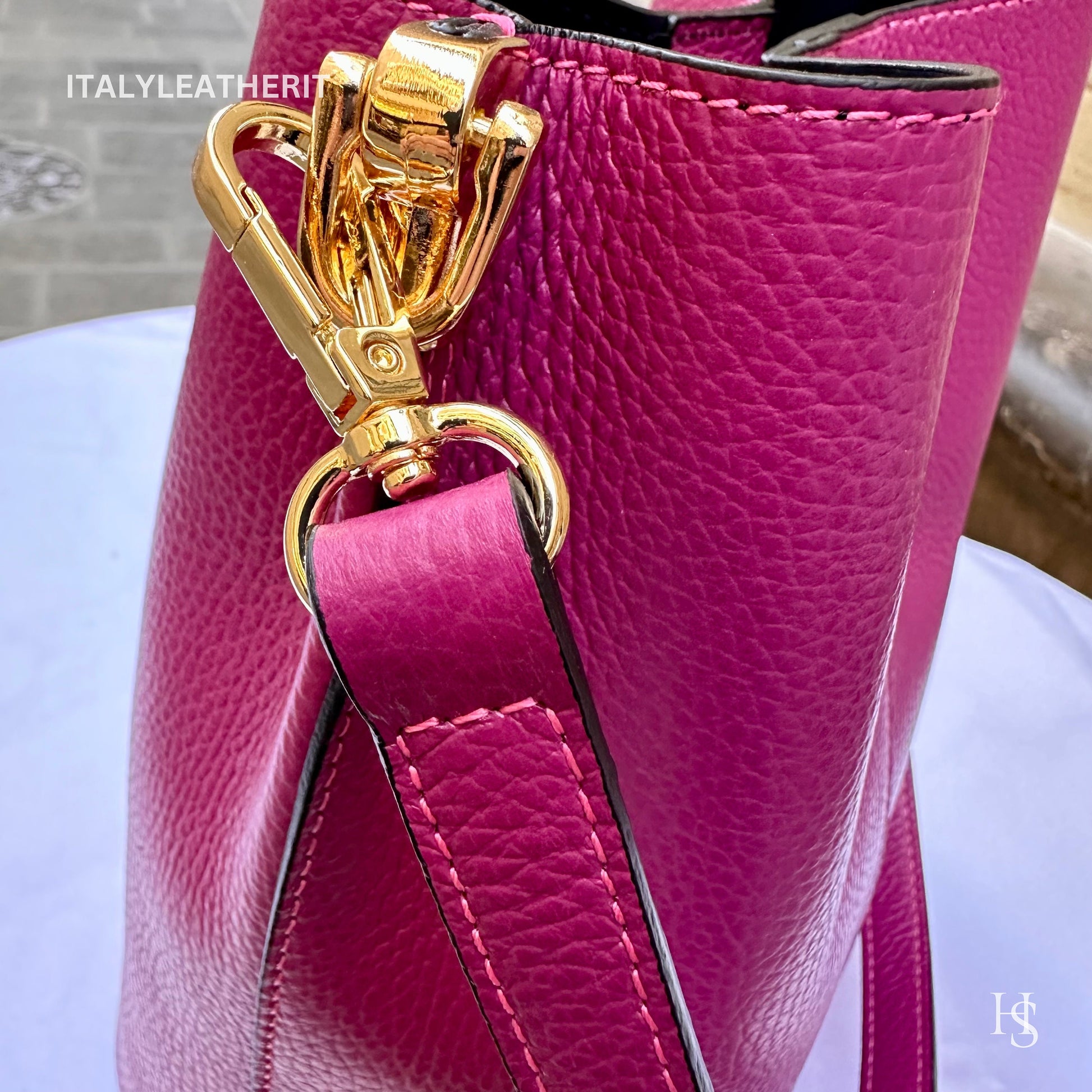 Italian Handmade Leather Bags For Woman l l Elegant Leather Tote From Florence || Made in Italy, Bucket bag