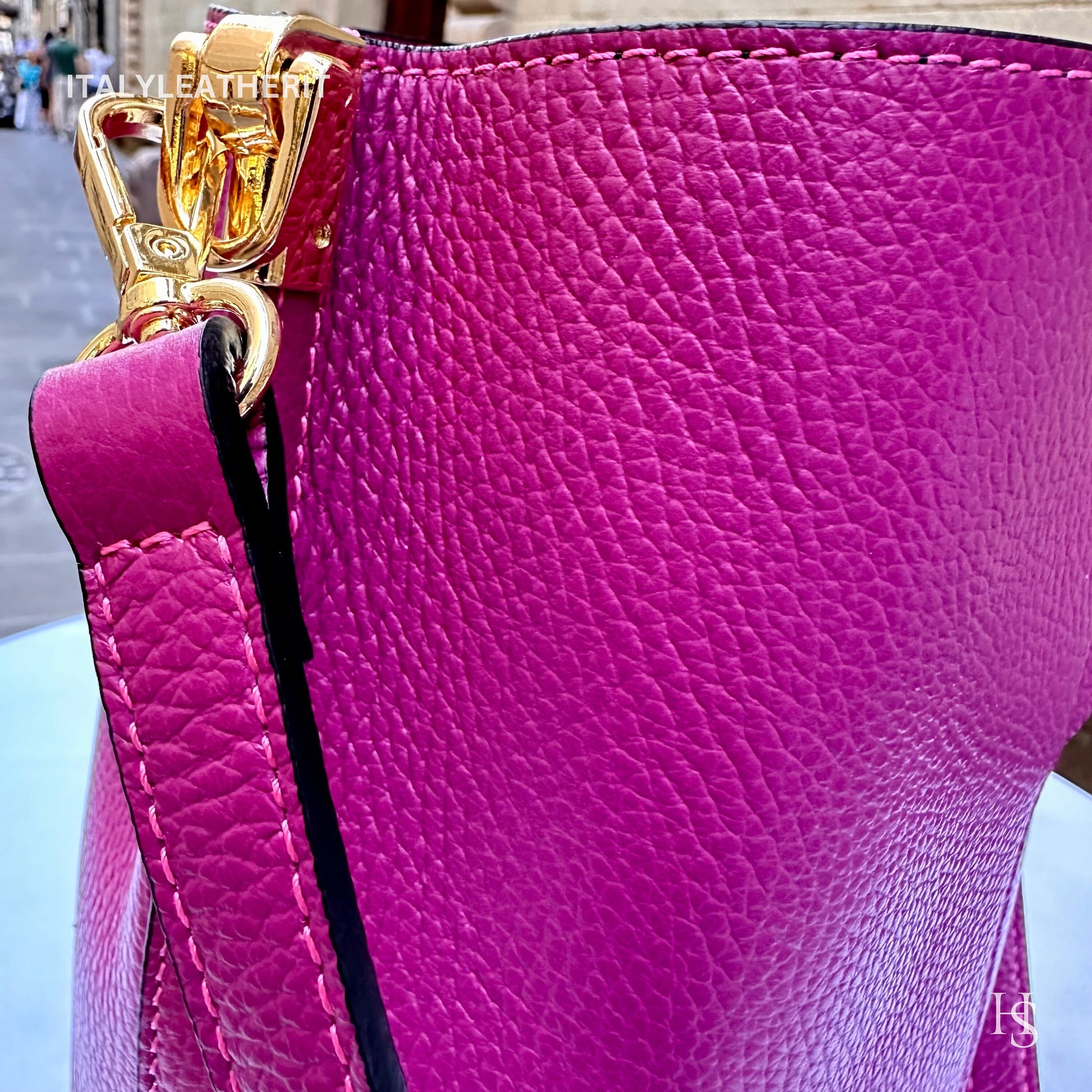Italian Handmade Leather Bags For Woman l l Elegant Leather Tote From Florence || Made in Italy, Bucket bag