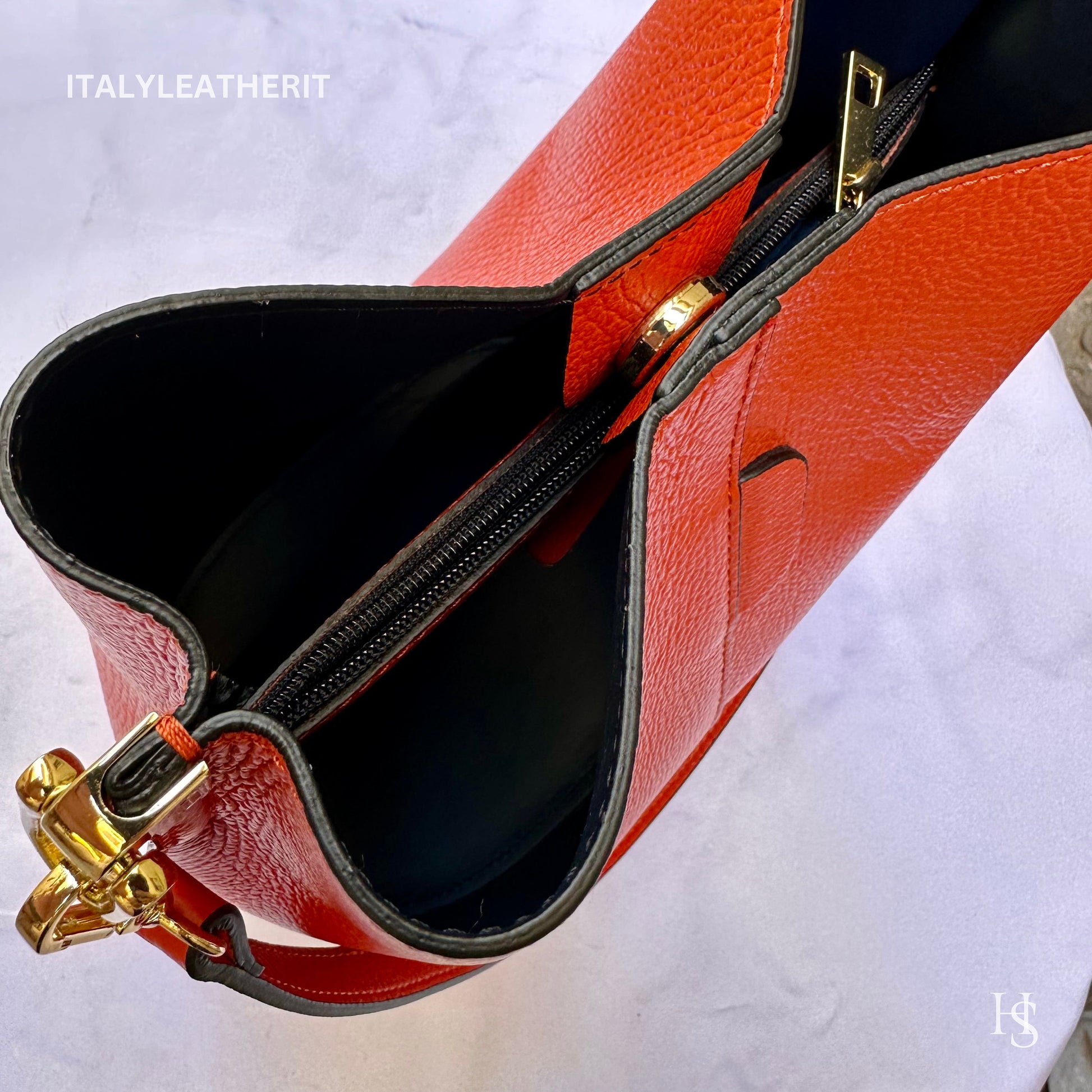 Italian Handmade Leather Bags For Woman l l Elegant Leather Tote From Florence || Made in Italy, Bucket bag