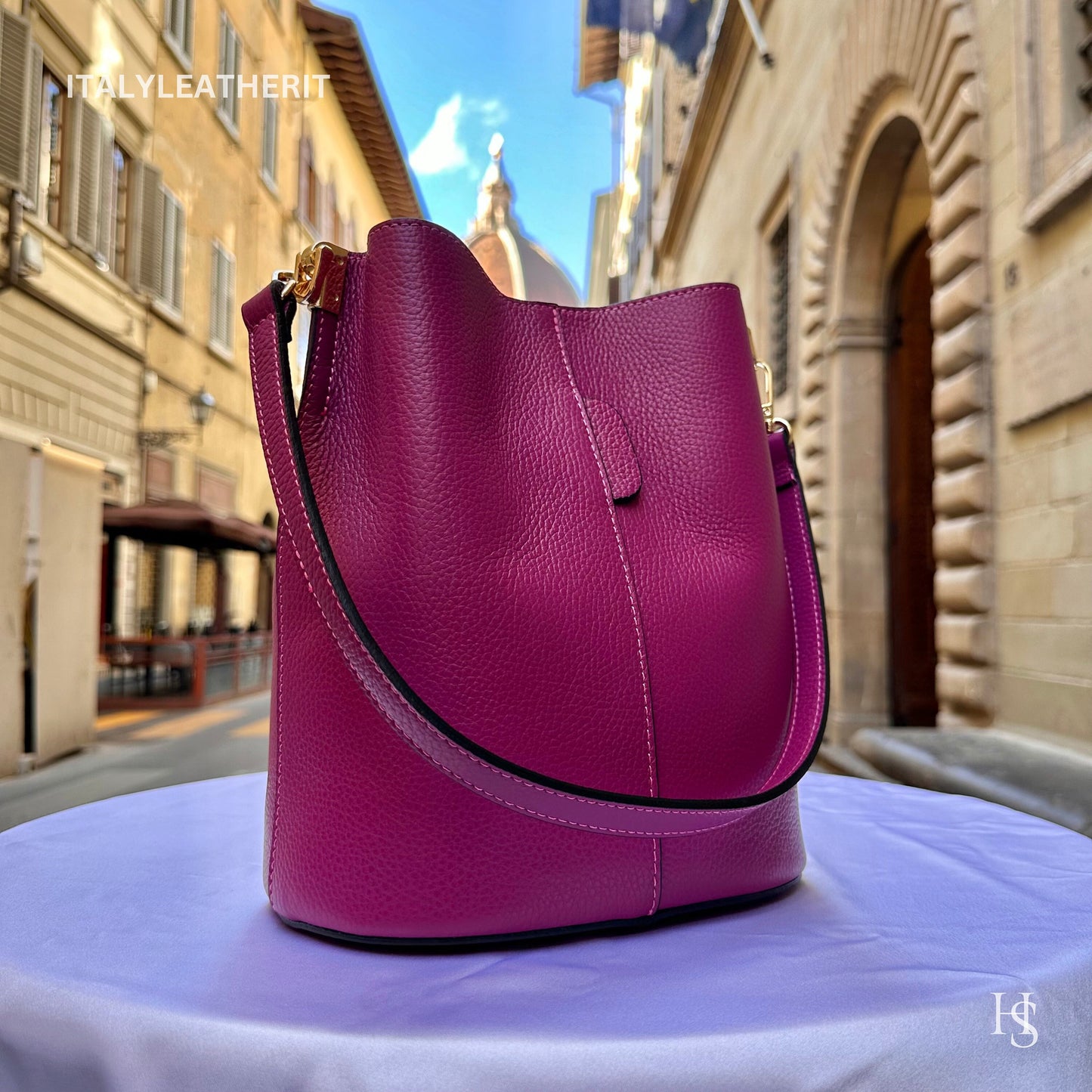 Italian Handmade Leather Bags For Woman l l Elegant Leather Tote From Florence || Made in Italy, Bucket bag