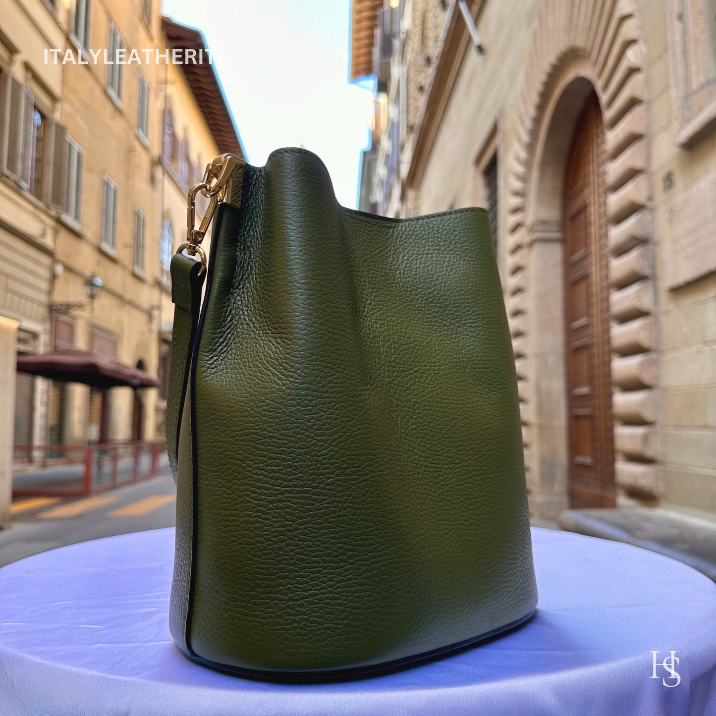 Italian Handmade Leather Bags For Woman l l Elegant Leather Tote From Florence || Made in Italy, Leather Bucket Bag