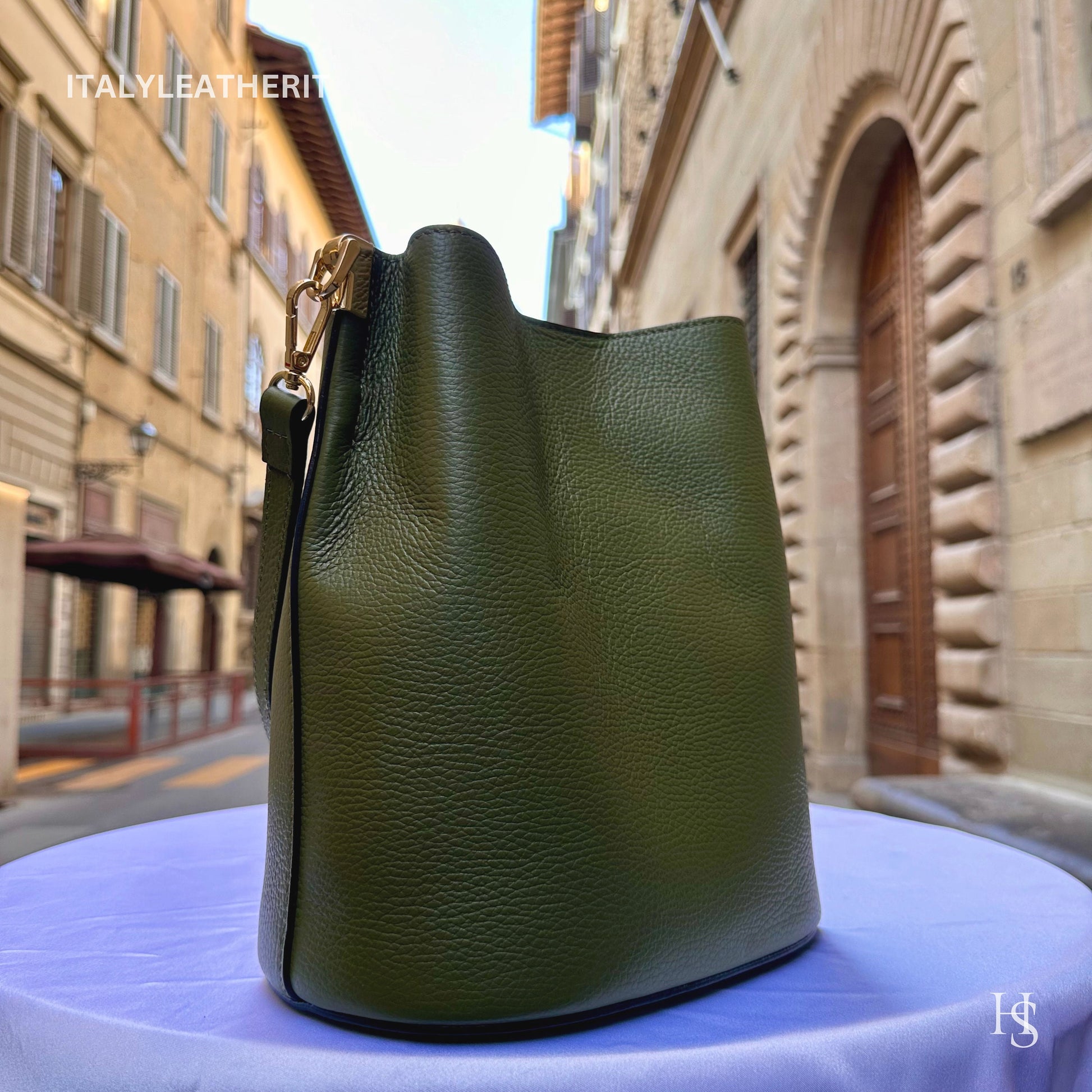 Italian Handmade Leather Bags For Woman l l Elegant Leather Tote From Florence || Made in Italy, Leather Bucket Bag
