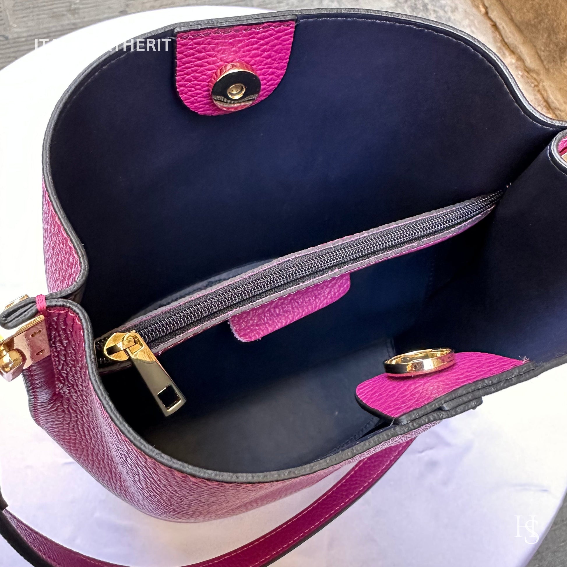 Italian Handmade Leather Bags For Woman l l Elegant Leather Tote From Florence || Made in Italy, Bucket bag