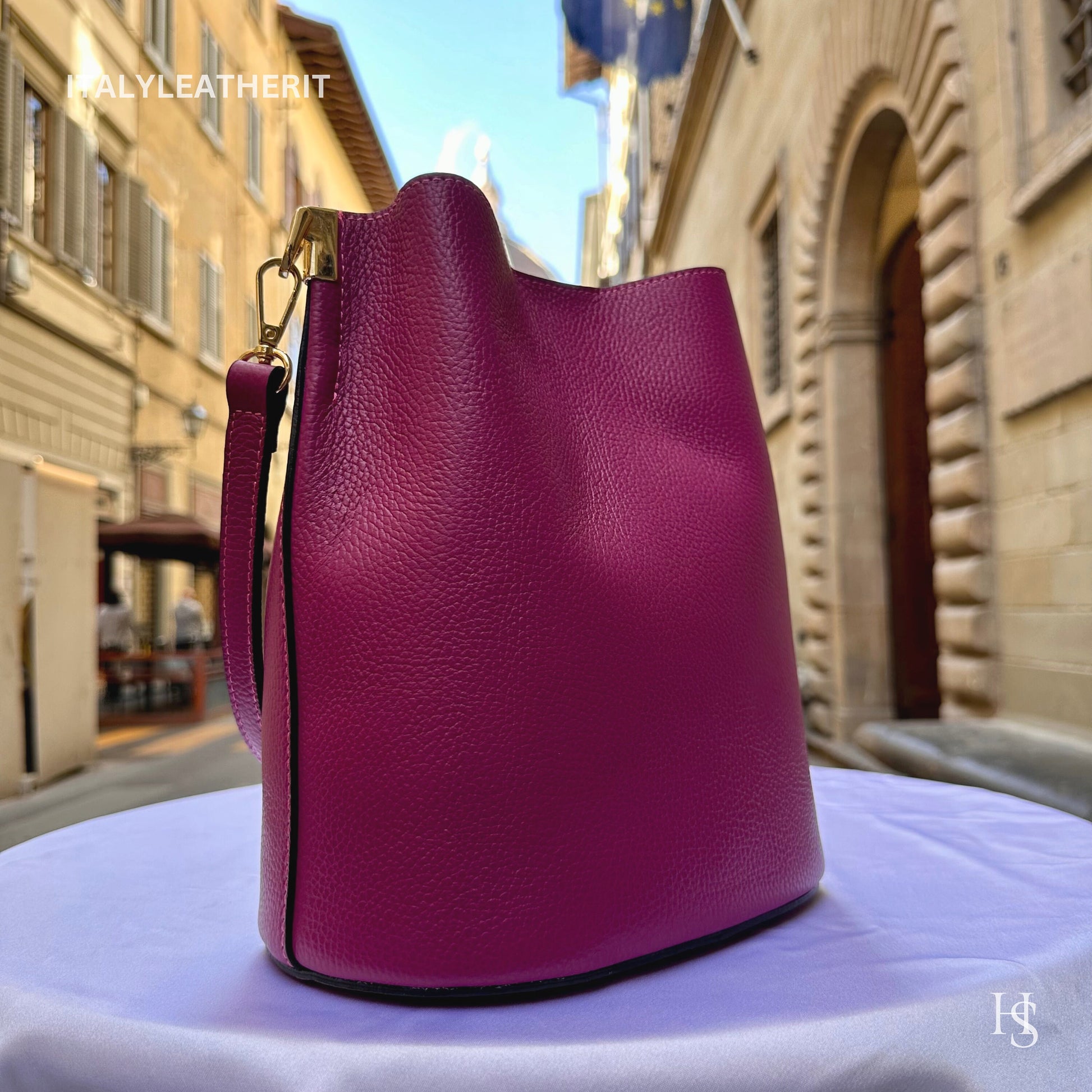 Italian Handmade Leather Bags For Woman l l Elegant Leather Tote From Florence || Made in Italy, Bucket bag