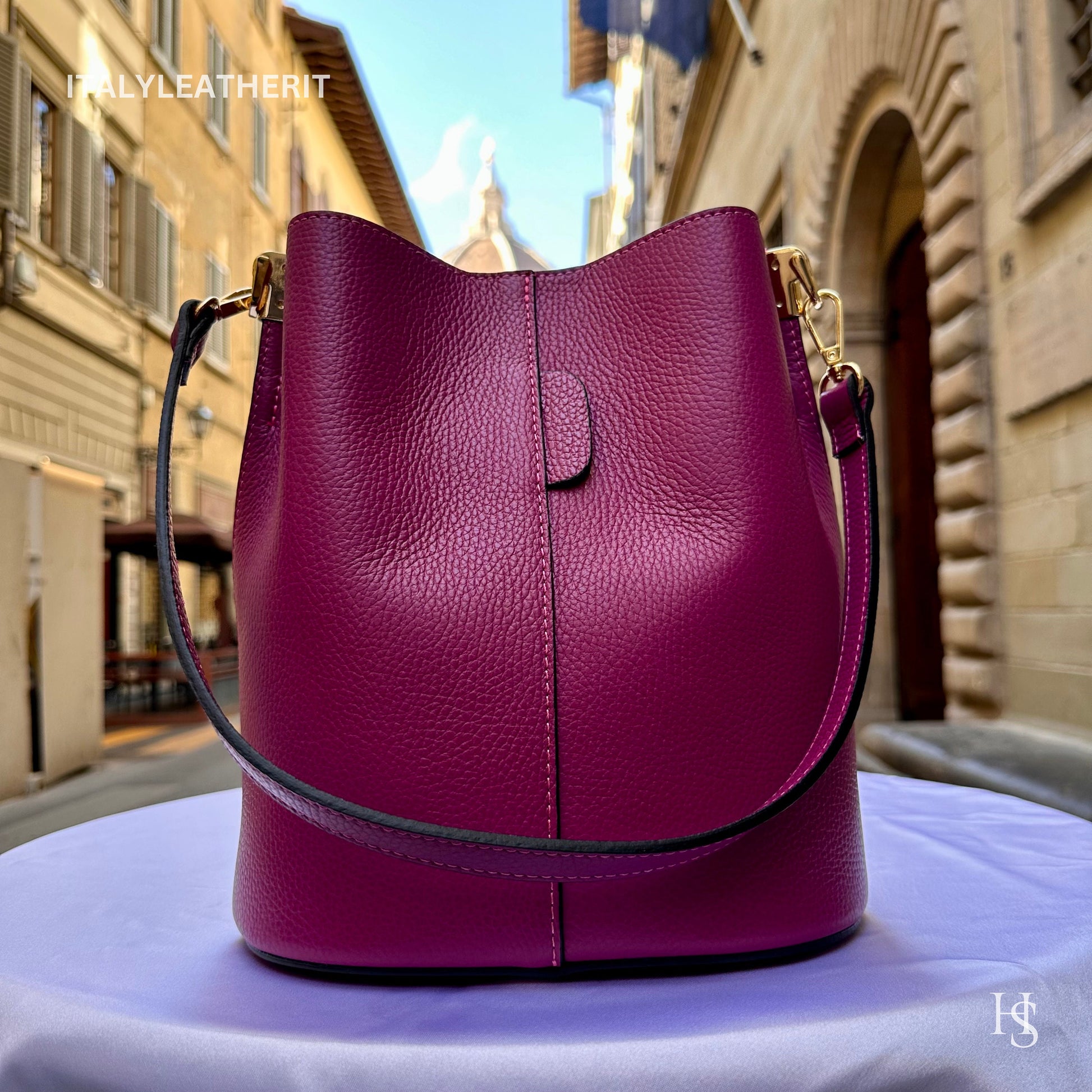 Italian Handmade Leather Bags For Woman l l Elegant Leather Tote From Florence || Made in Italy, Bucket bag
