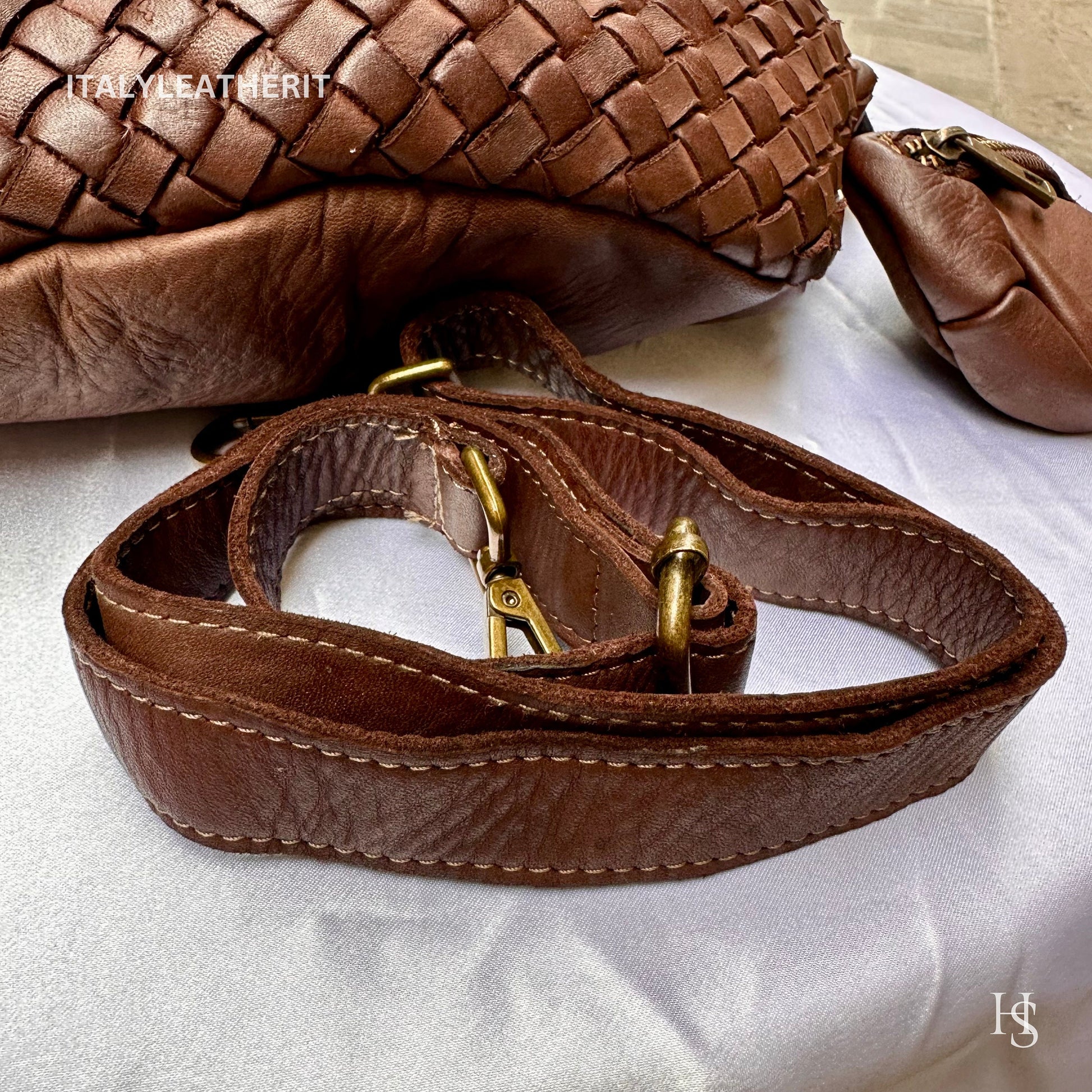 Italian Handmade Leather Sling Bag for Unisex Made In Italy from Florence | Waist Bag