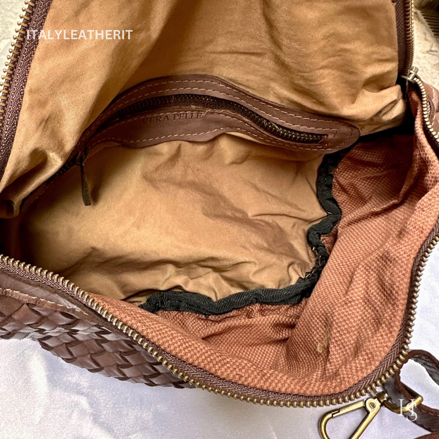 Italian Handmade Leather Sling Bag for Unisex Made In Italy from Florence | Waist Bag