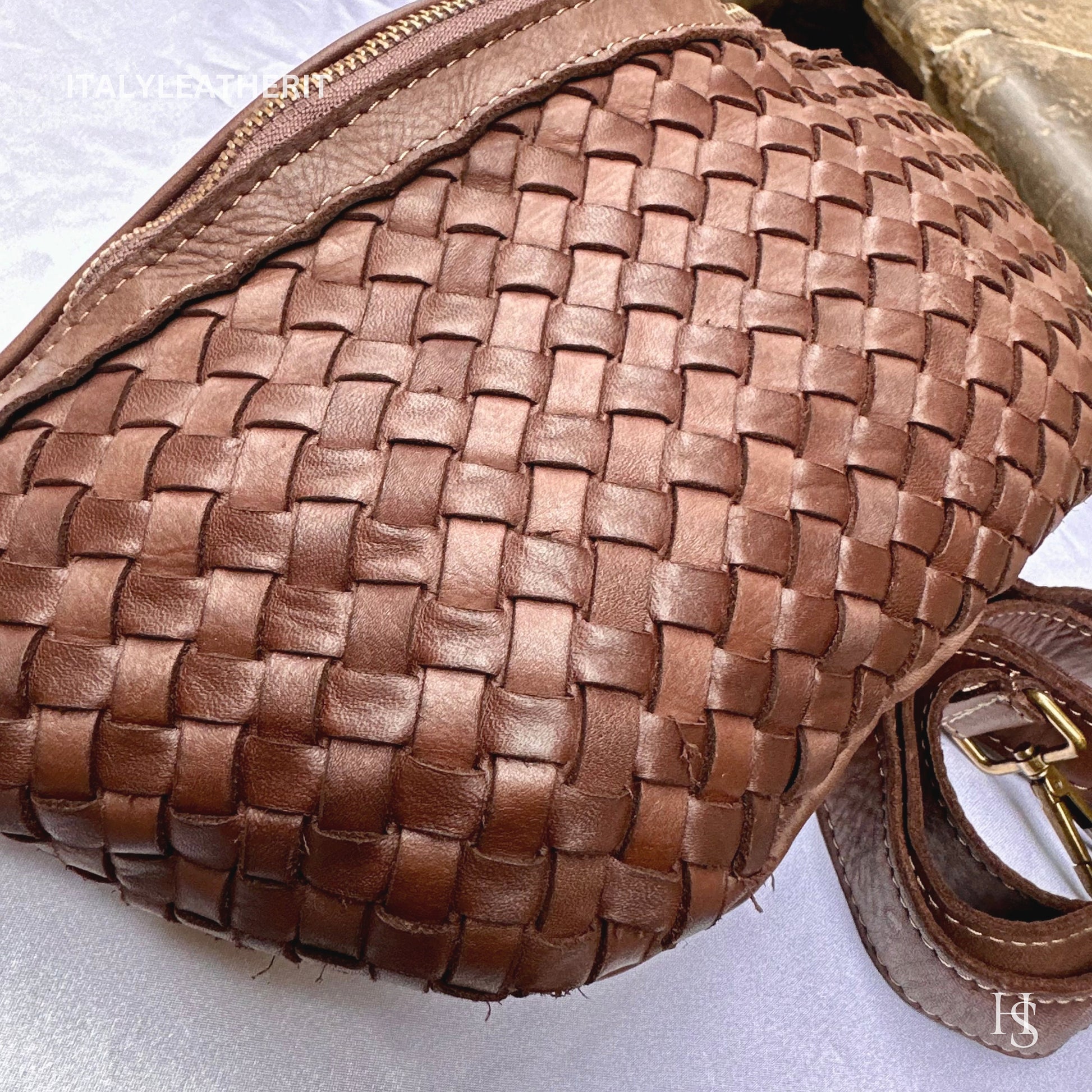 Italian Handmade Leather Sling Bag for Unisex Made In Italy from Florence | Waist Bag