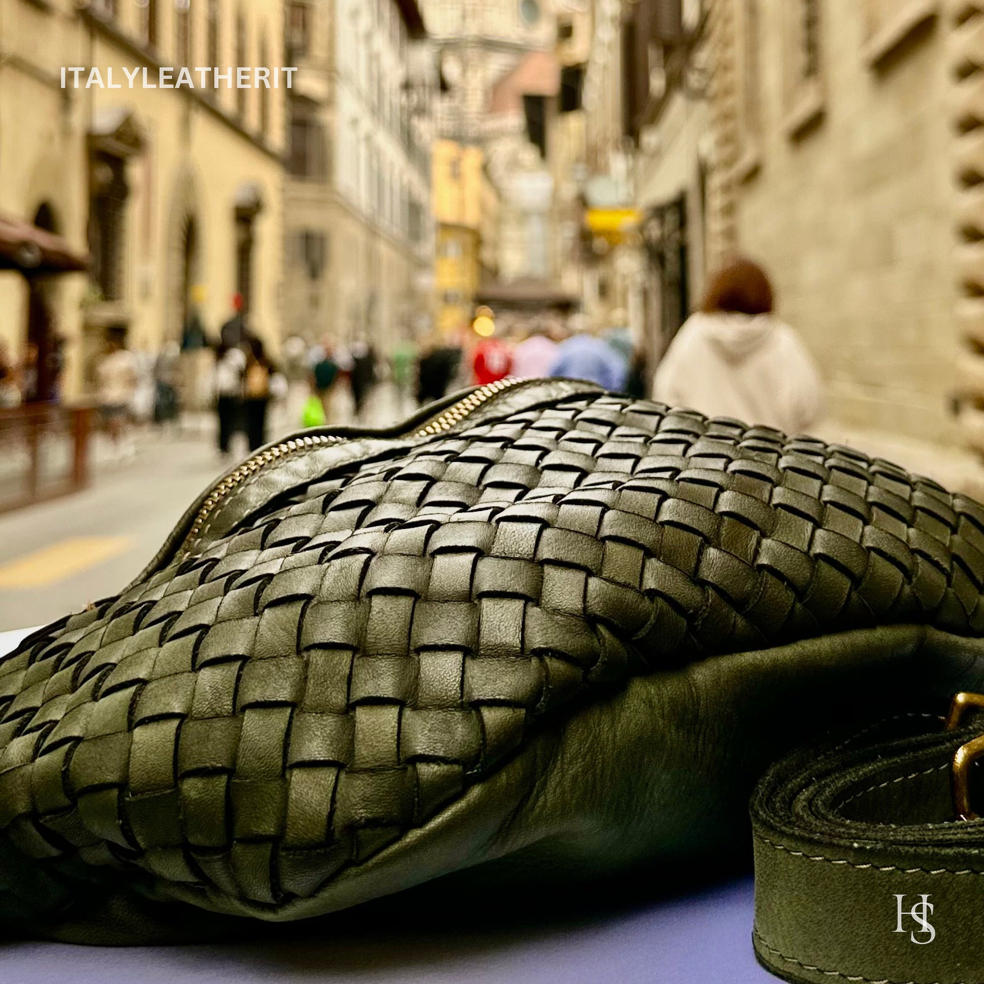 Italian Handmade Leather Sling Bag for Unisex Made In Italy from Florence | Waist Bag