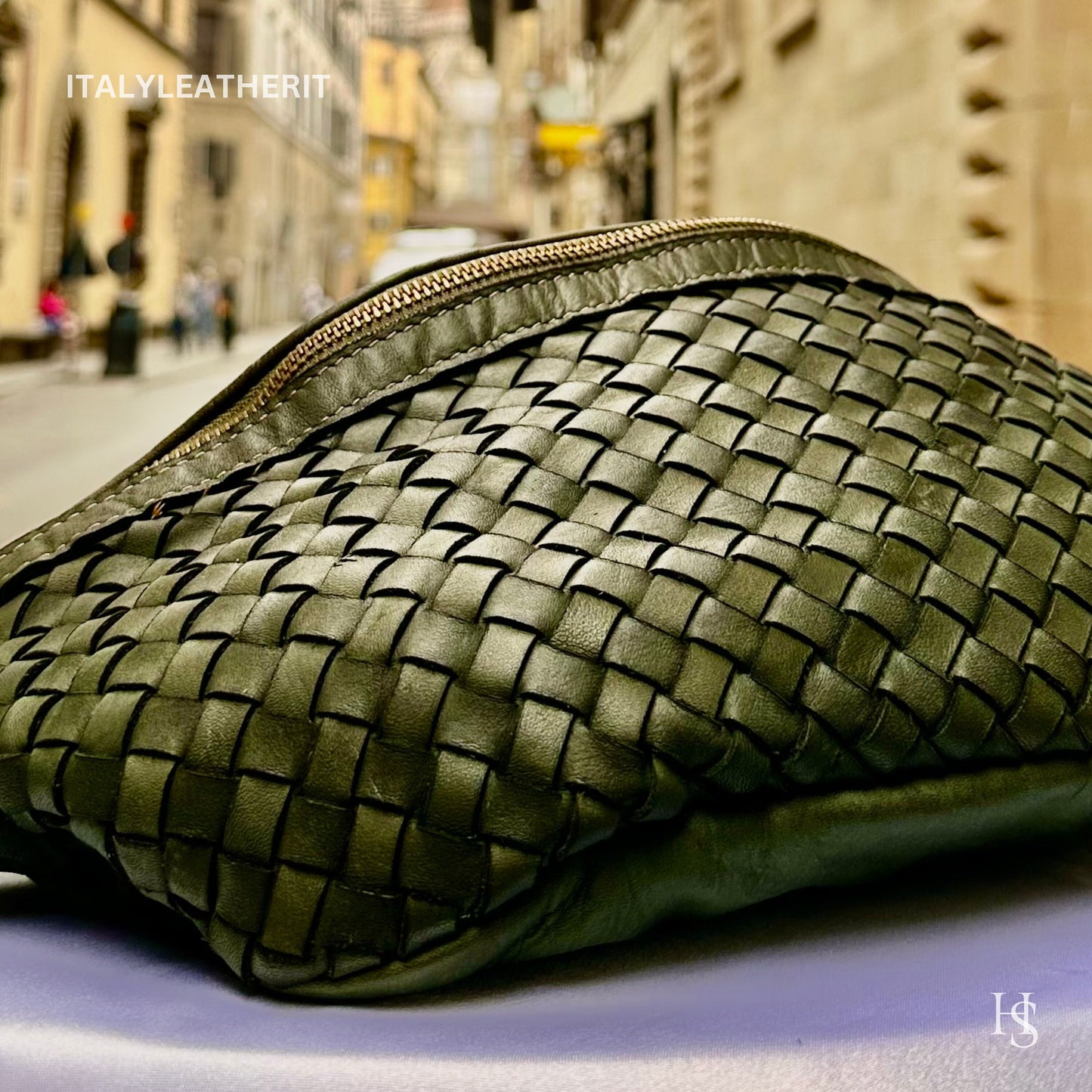 Italian Handmade Leather Sling Bag for Unisex Made In Italy from Florence | Waist Bag