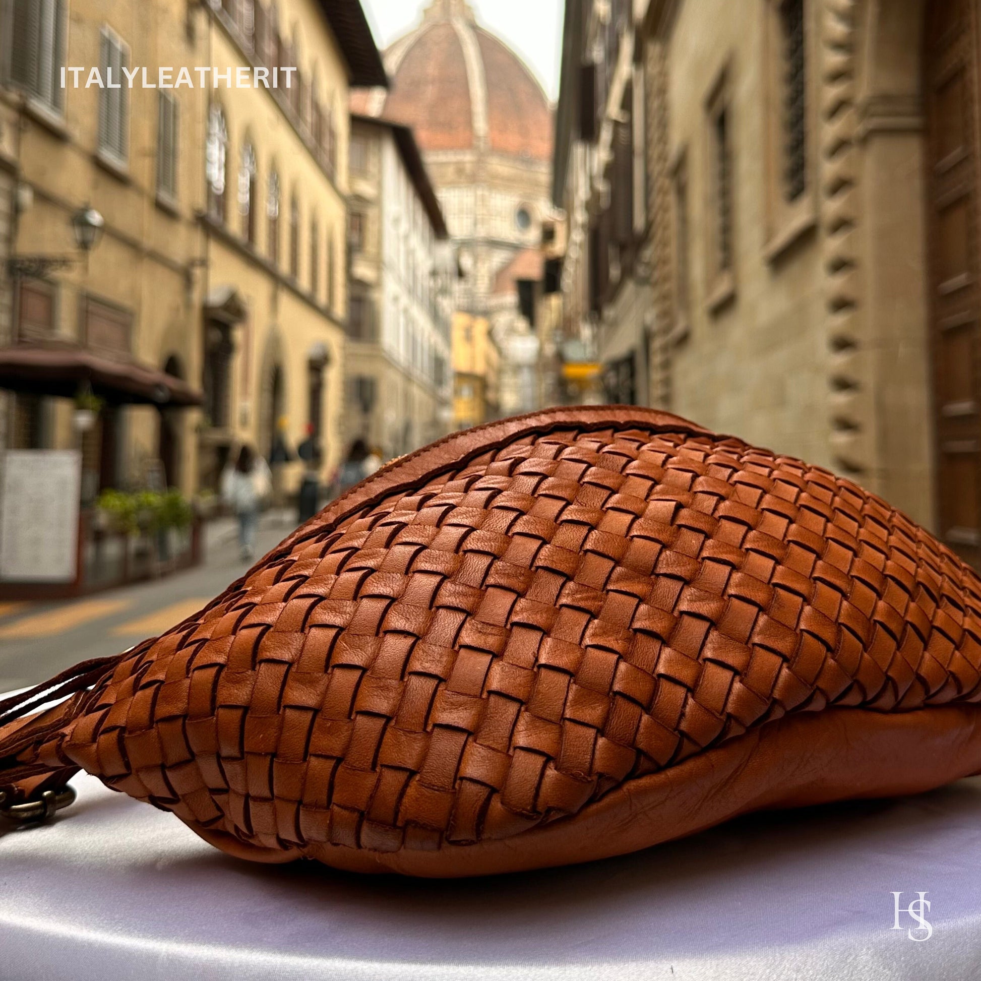 Italian Handmade Leather Sling Bag for Unisex Made In Italy from Florence | Waist Bag