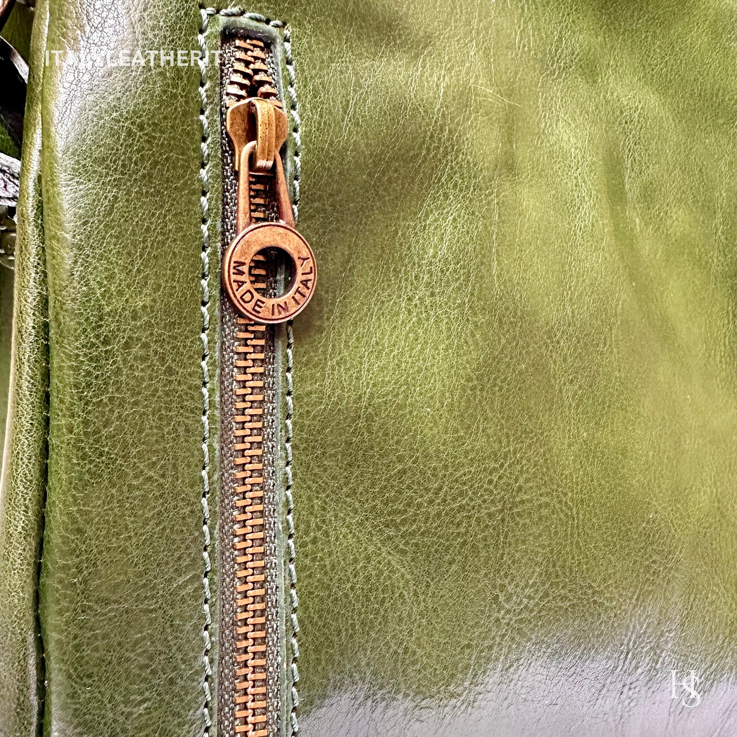 Italian Handmade Leather Bags For Woman l l Elegant Leather Tote From Florence, Made In Italy, Green purse