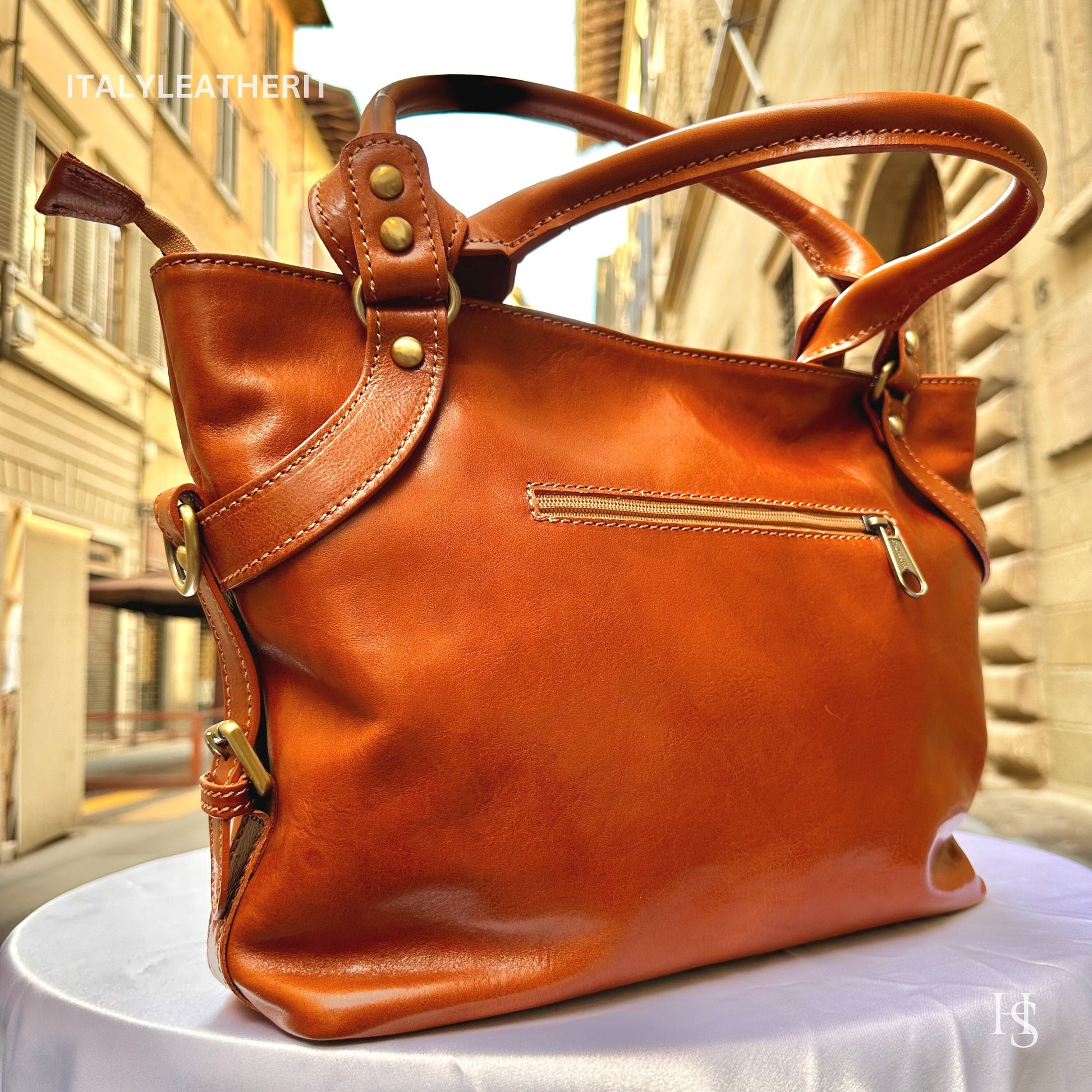 Italian Handmade Leather Bags For Women | Elegant Leather Tote From Florence | Made in Italy Full Grain Leather