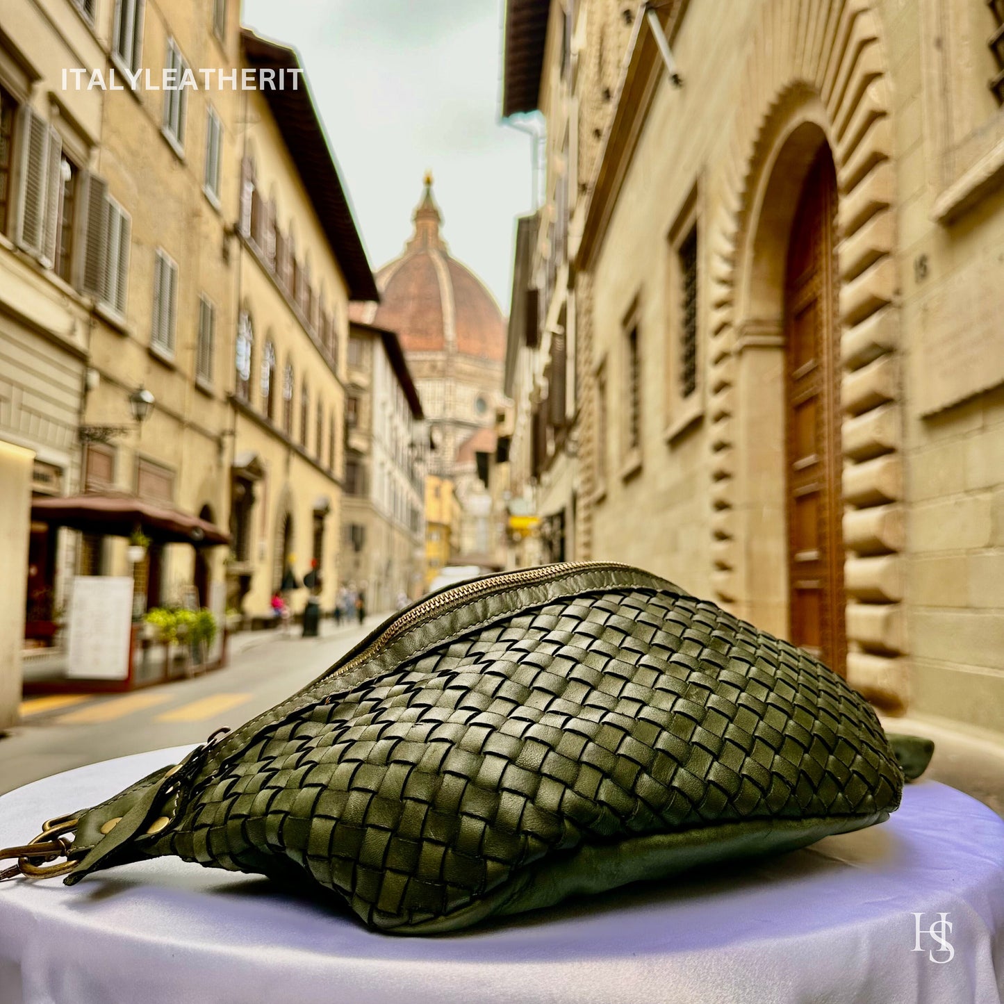 Italian Handmade Leather Sling Bag for Unisex Made In Italy from Florence | Waist Bag
